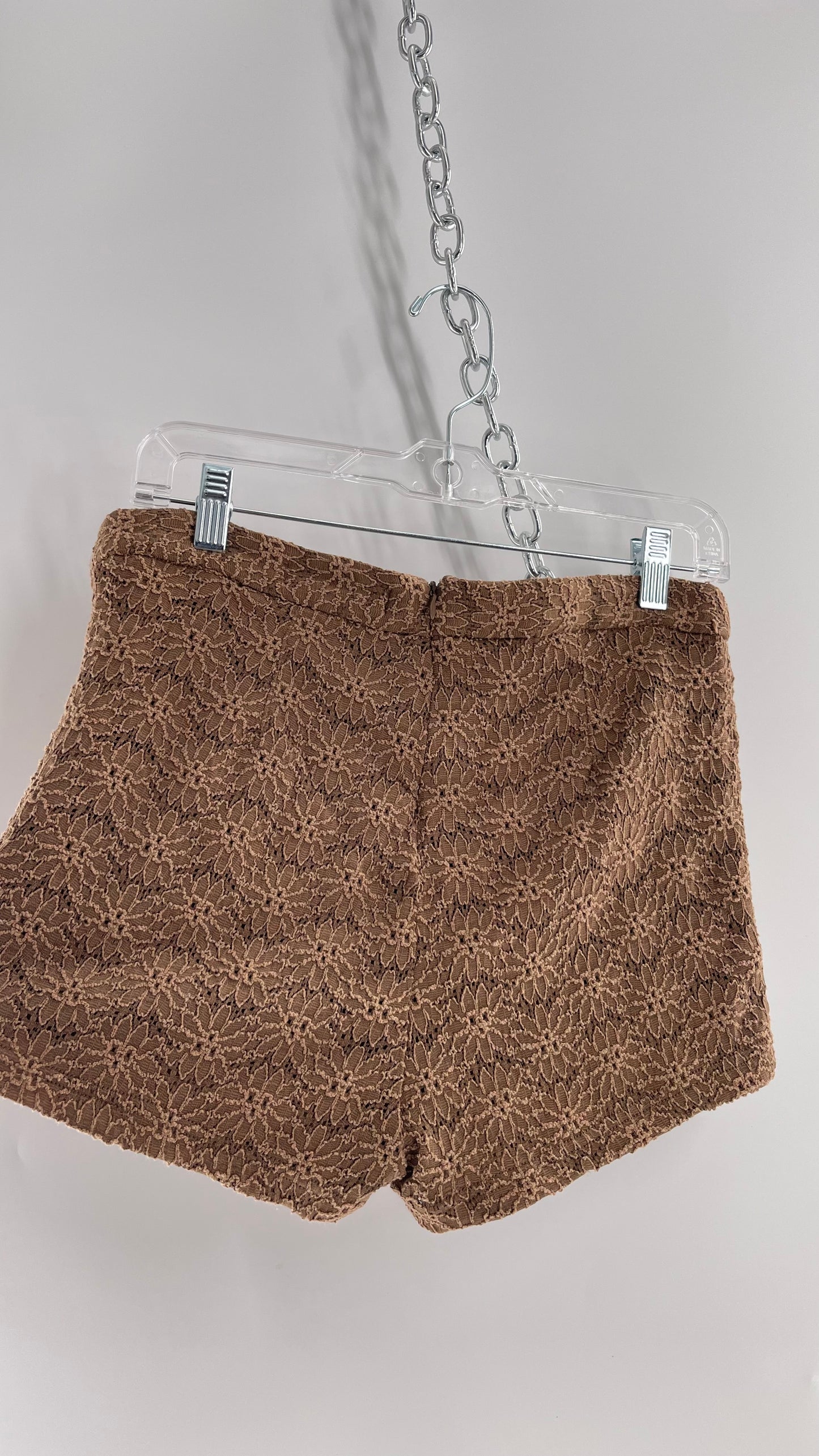 Free People Brown Floral Lace Shorts (6)