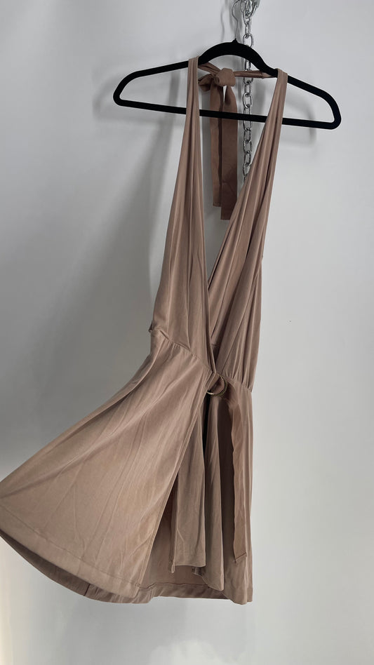 Free People Tan Lycra Halter (Medium)