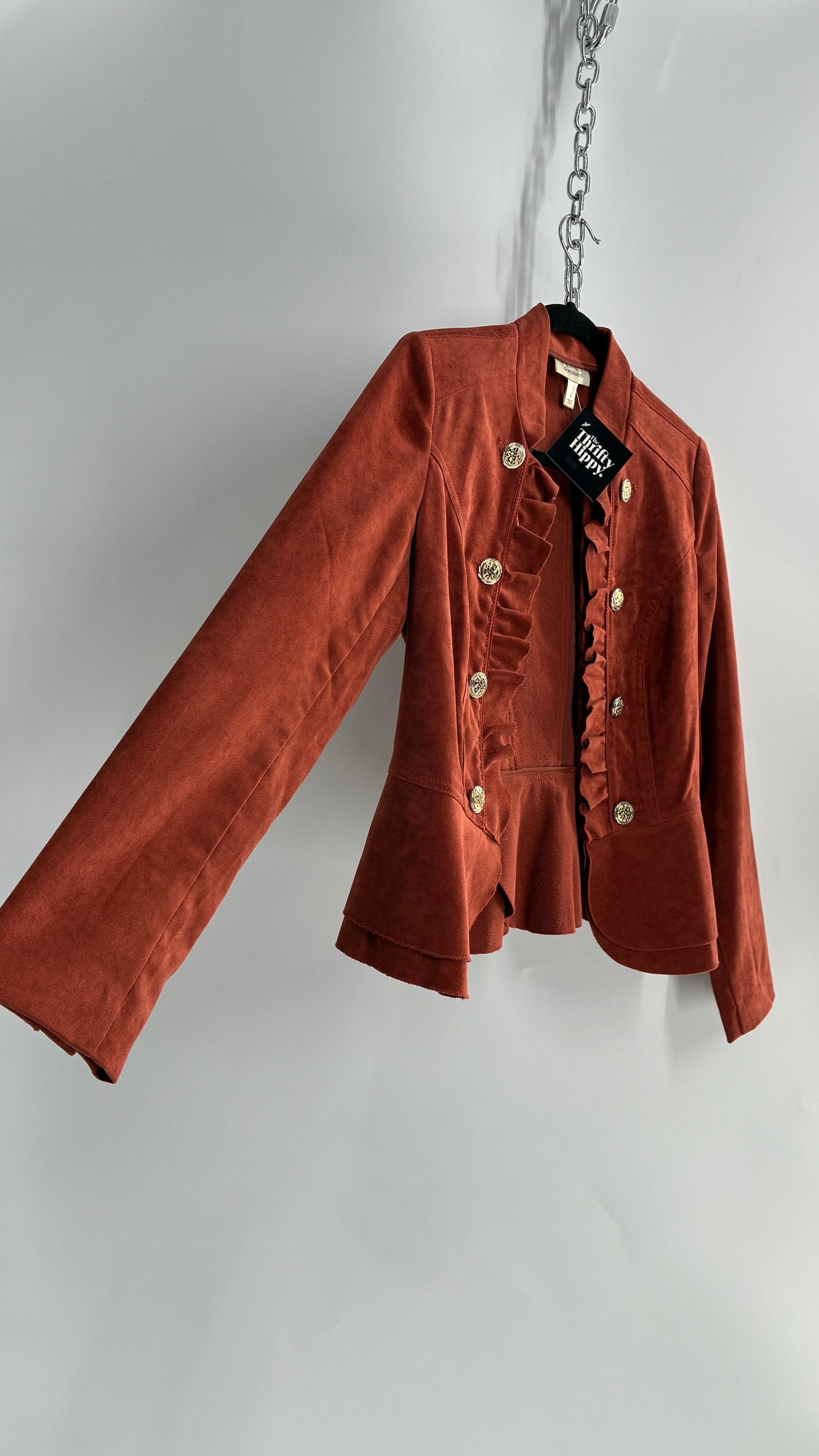 Vintage Orange Button Front Jacket (Small)