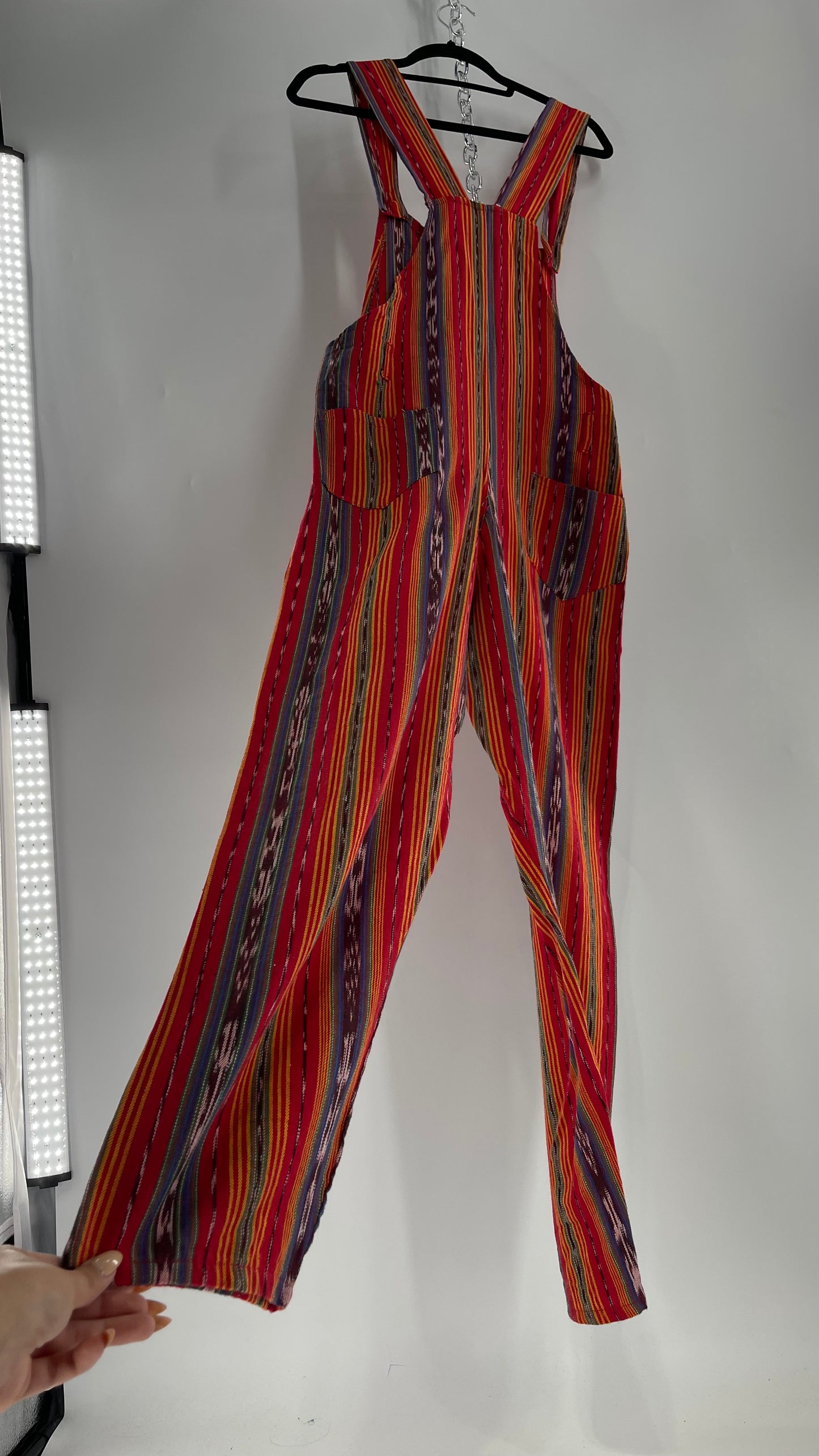 Vintage Red Baja 1970s Guatemalan Overalls (Medium)