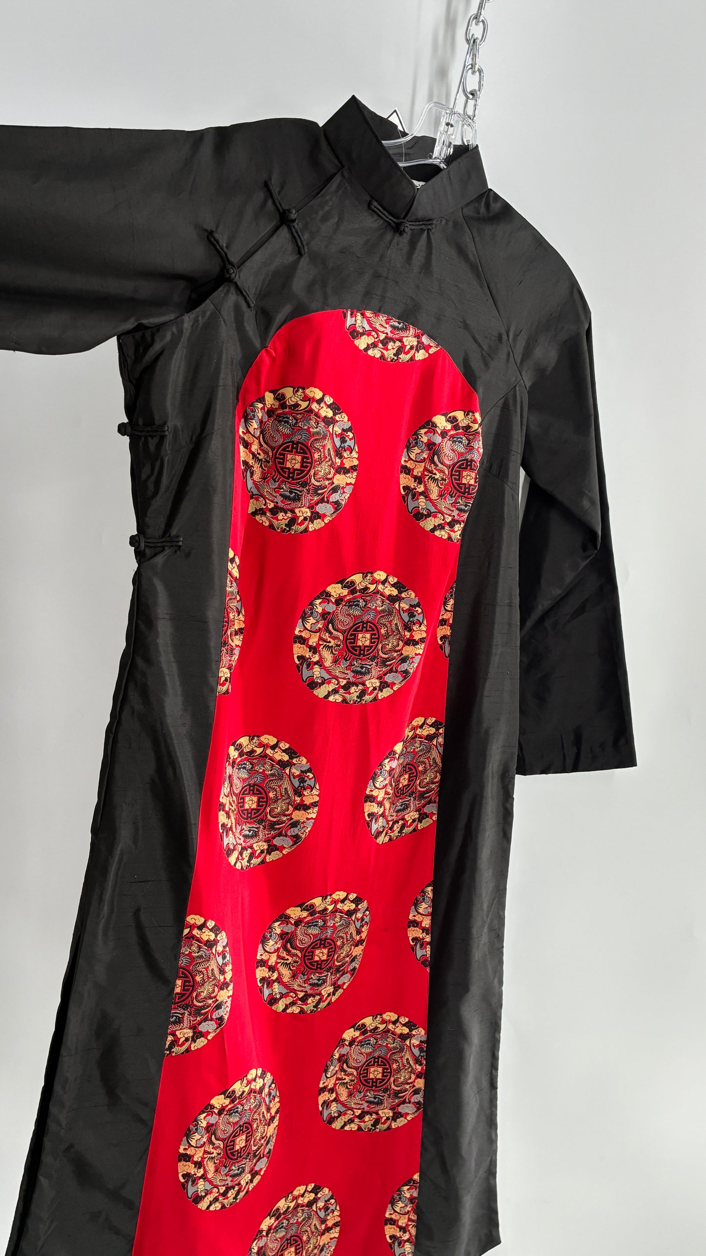 Vintage Qipao INDO-CHIC Black and Red Gown (Large)
