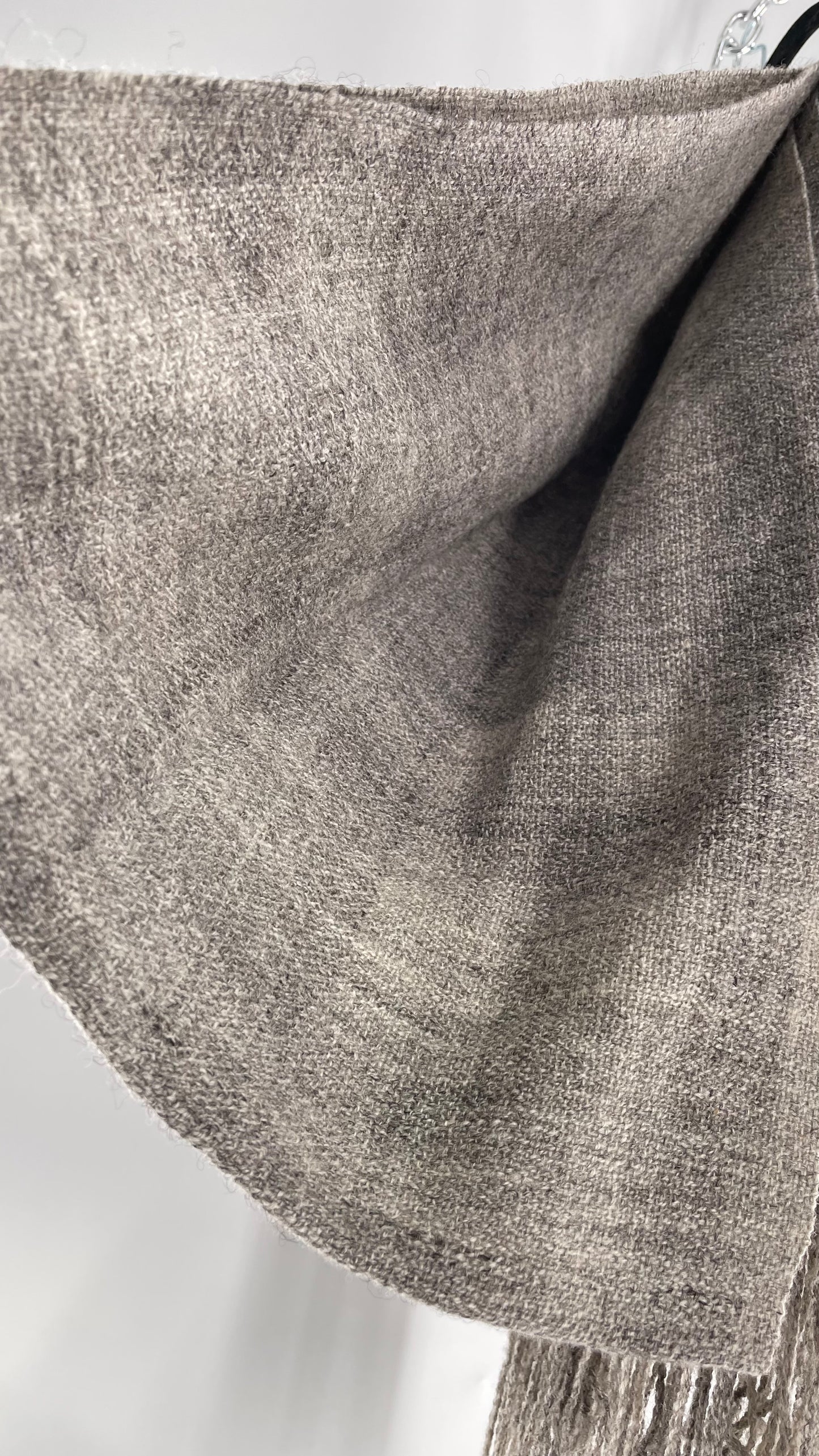 JuSt Shetland Handspun + Handwoven Shetland Yarn Julia Downing Nordus, Scousburgh Grey Woven Scarf