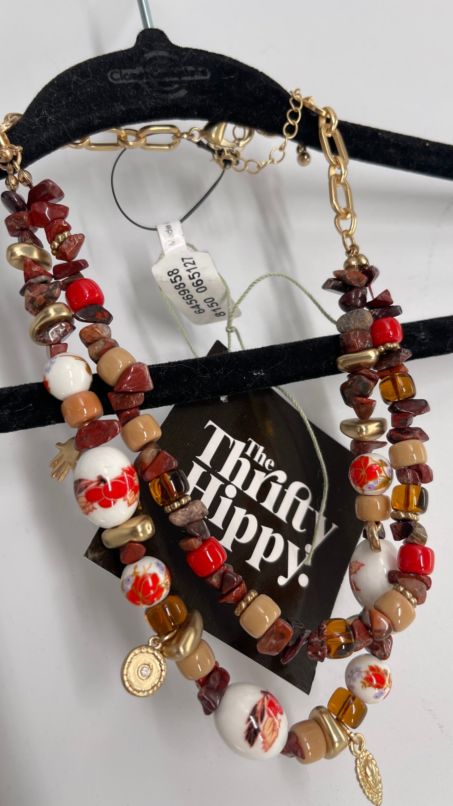 Free People Brown/Orange Beaded Necklace