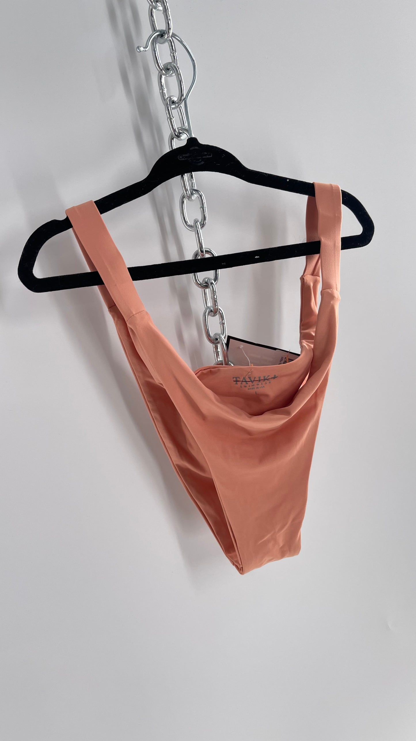 TAVIK Pink Cheeky Tanga Swim Bottoms (Large)