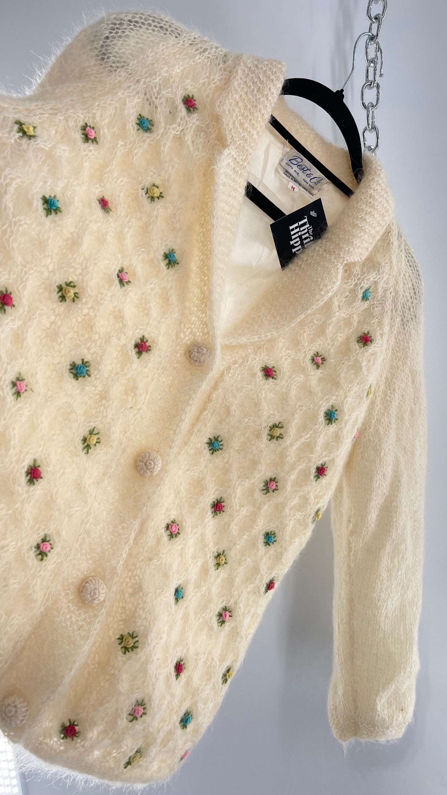 Vintage Best & Co Lil Rose, Cream Granny Cardigan (Medium)