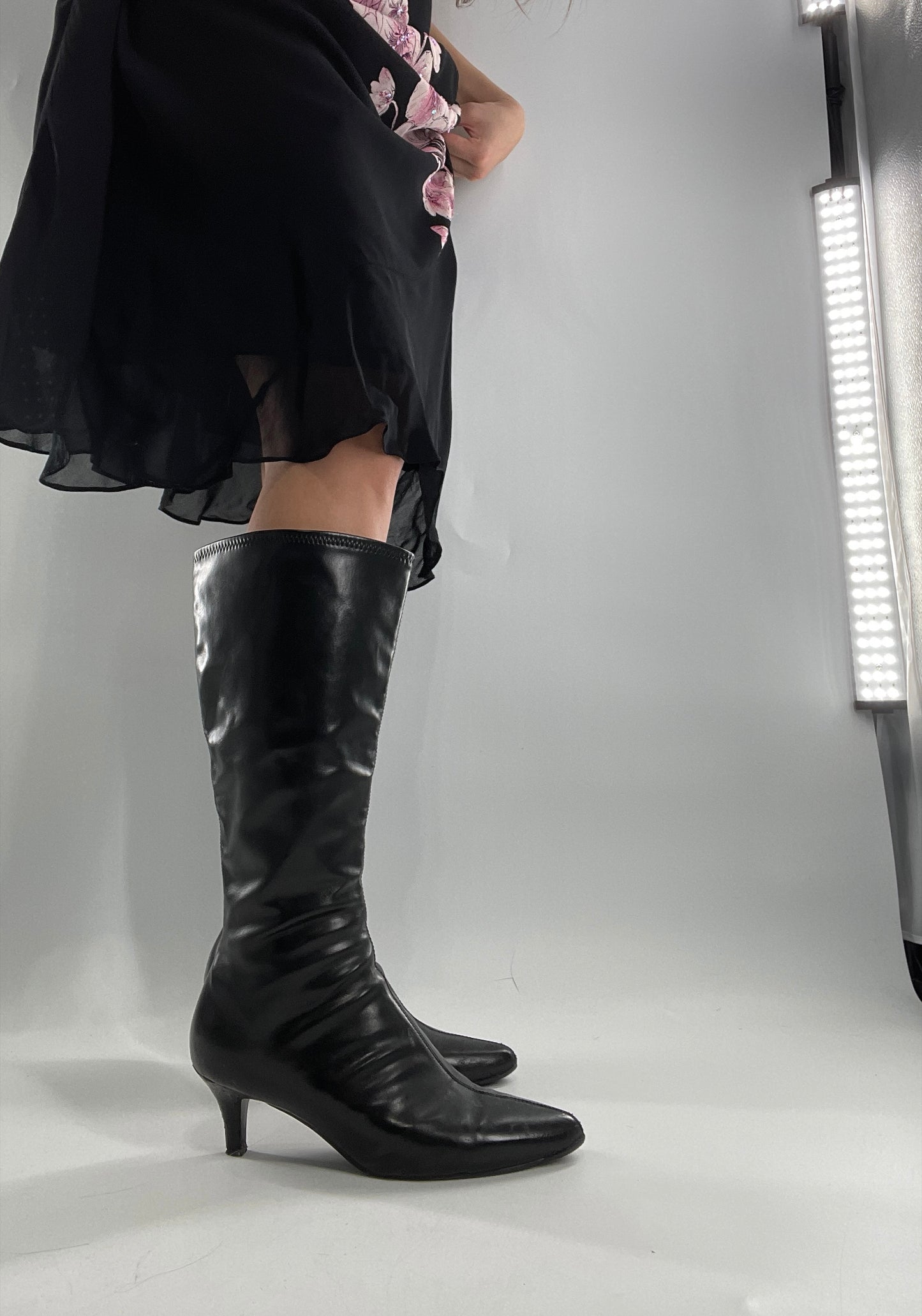 Vintage Kitten Heel Knee High Boots