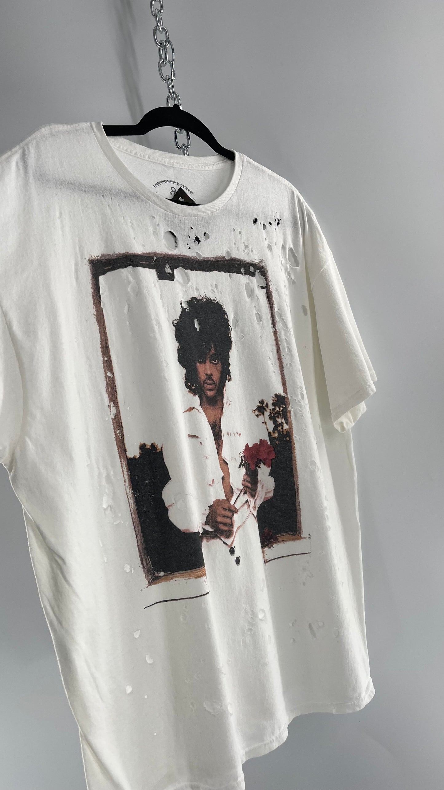 The Prince Estate Oversized Distressed Band T (S/M)