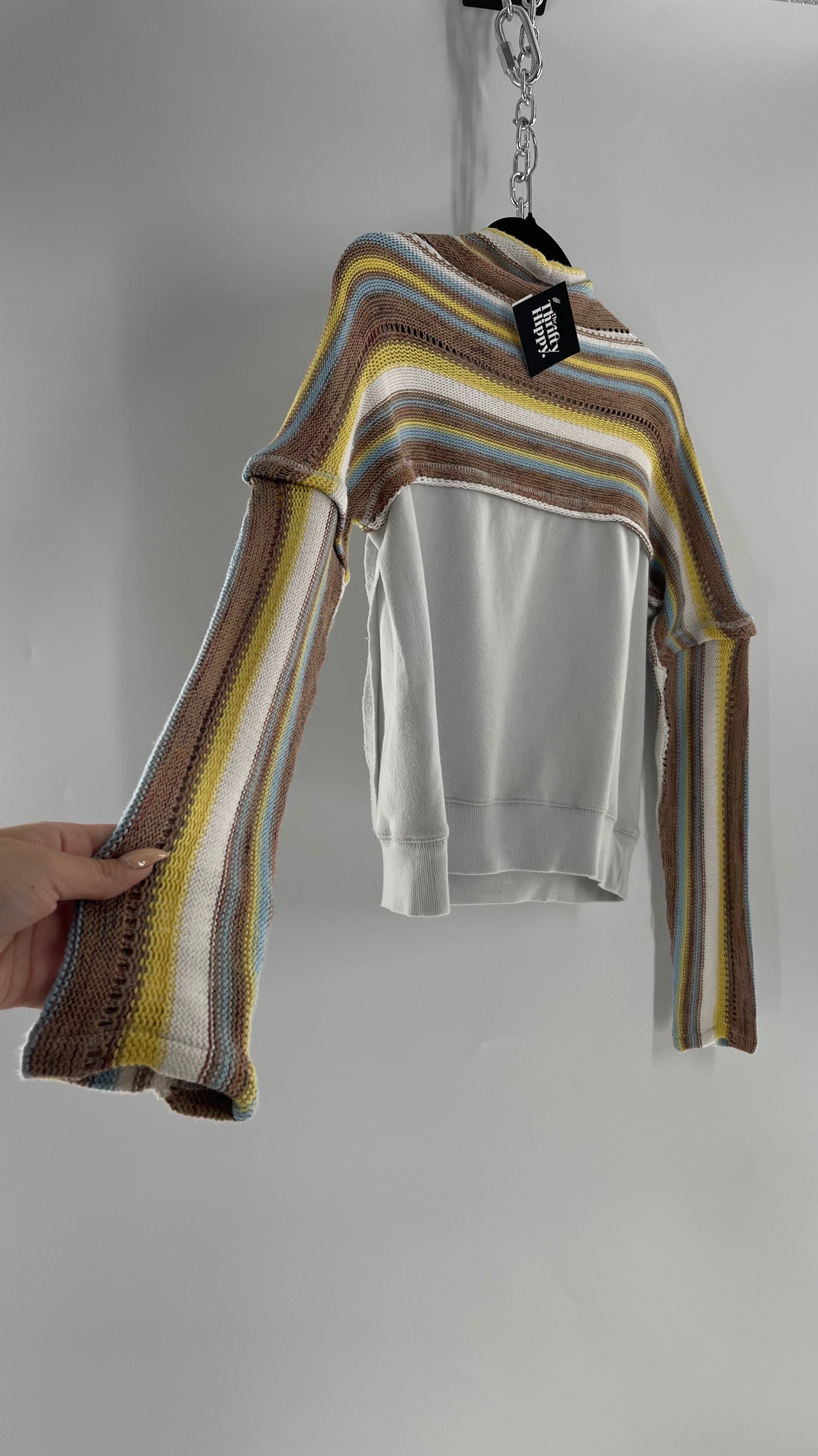 Free People Knit Sleeve Light Blue Lake Tahoe Longsleeve (Small)