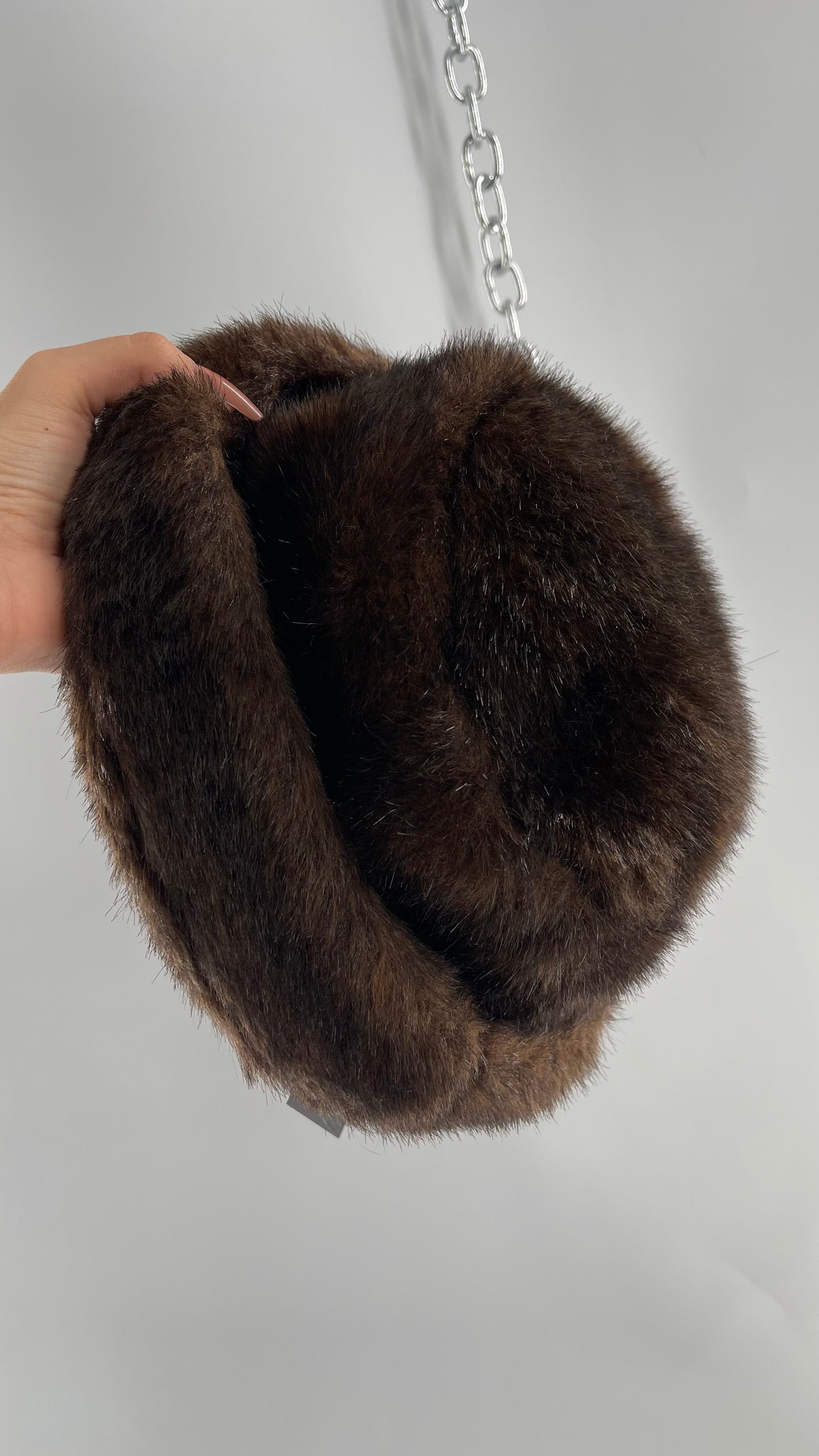 Vintage BenBerger Brown Faux Fur Rolled Brim Hat