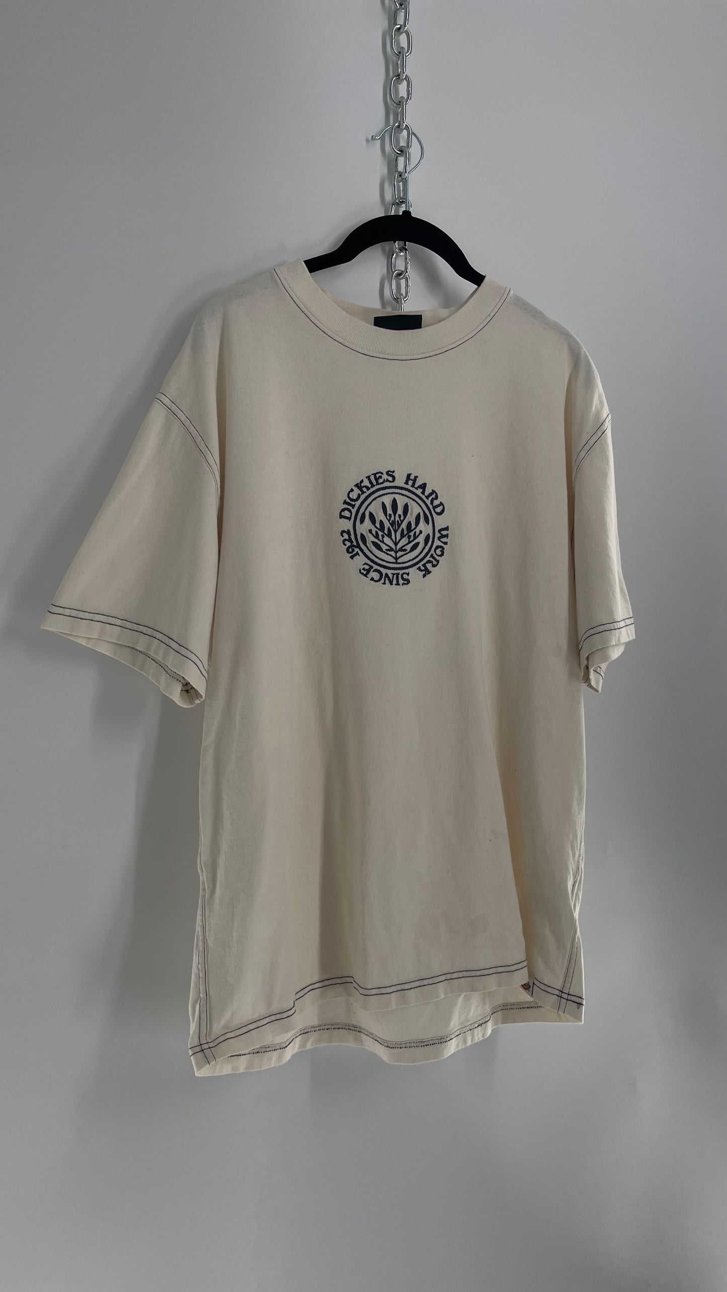 Vintage Dickies Hard Work Since 1922 Embroidered T Shirt (Medium)