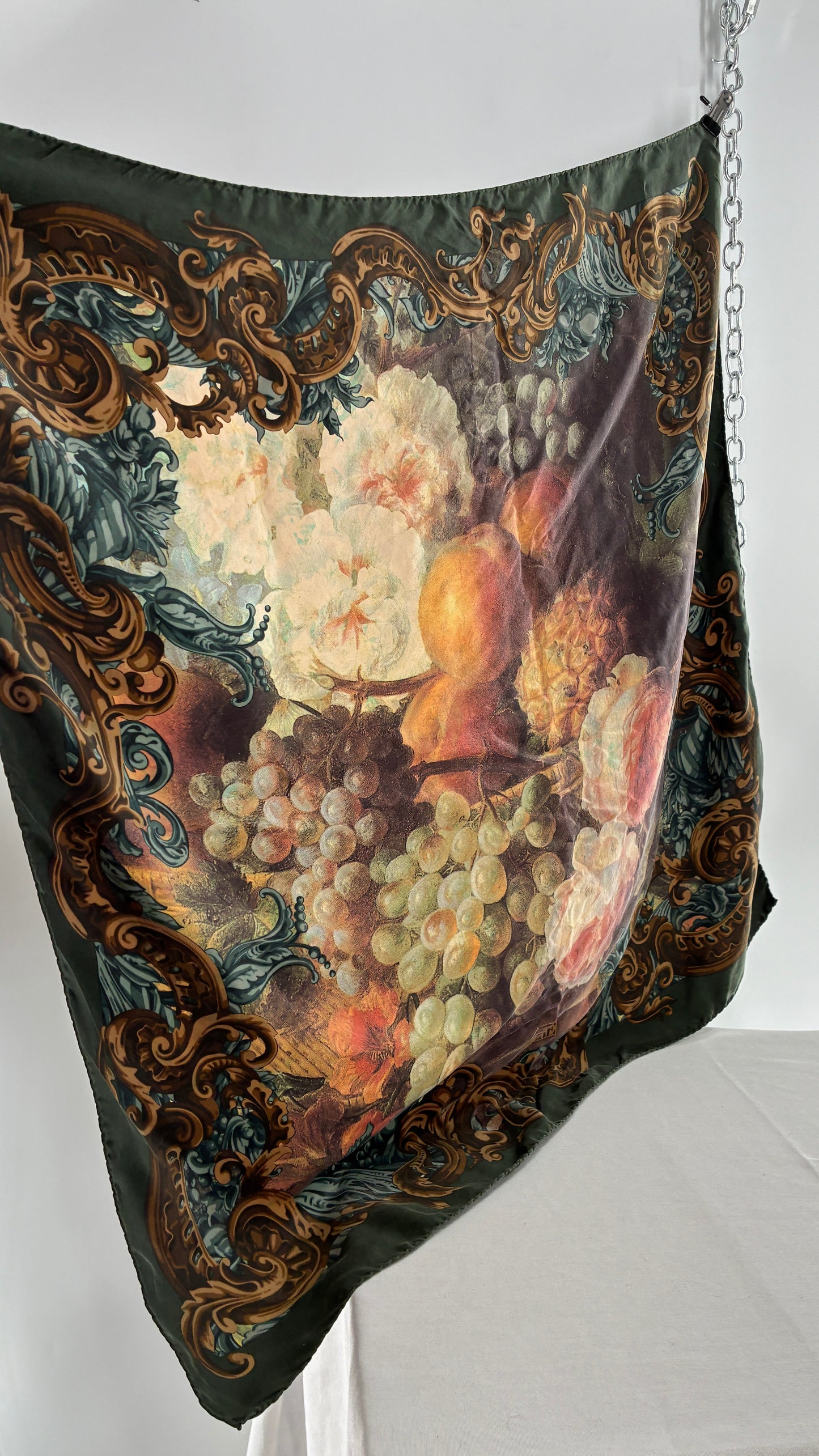 Vintage GIAN FRANCOFERRE Renaissance Style Painting Scarf