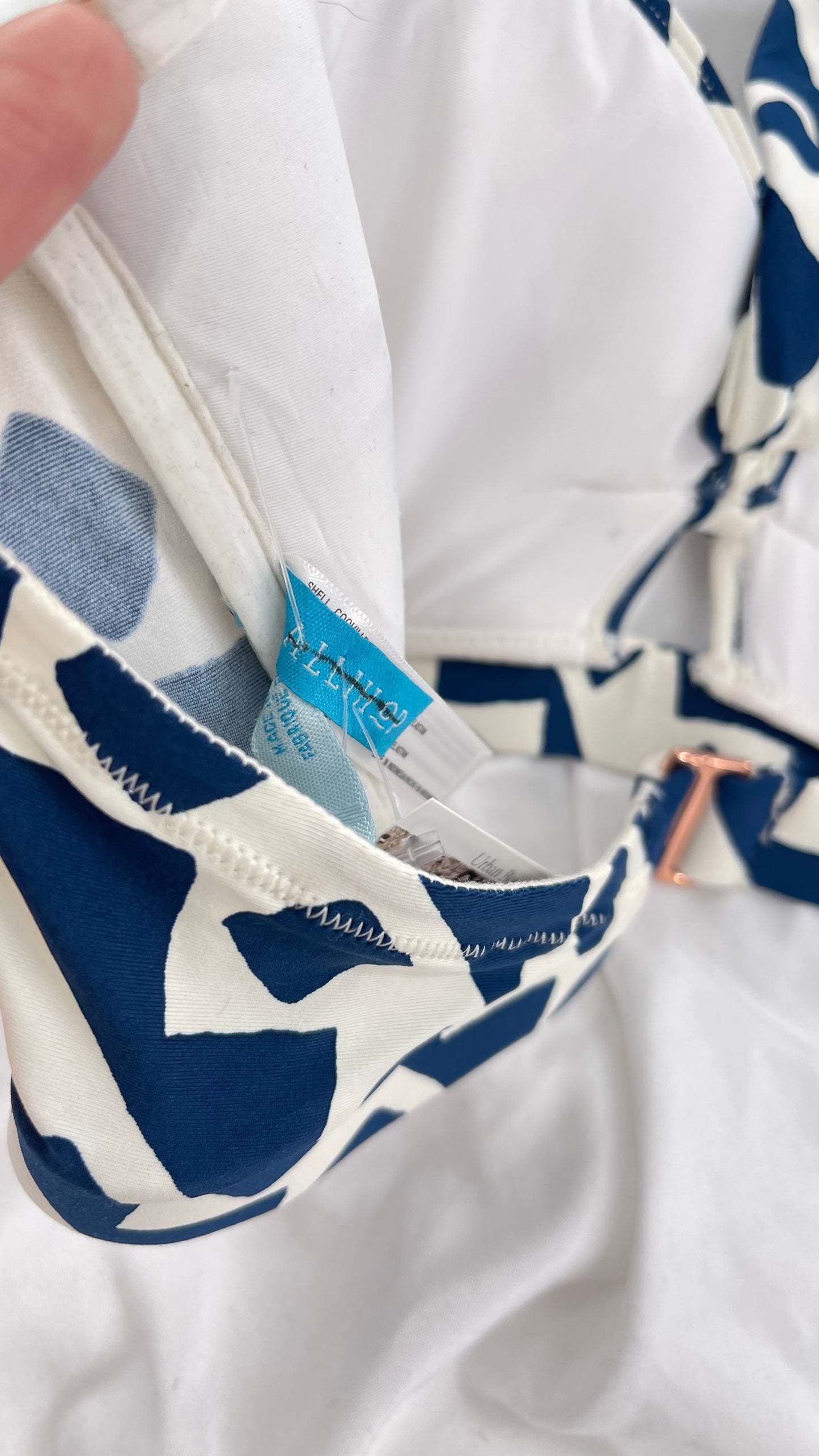 Anthropologie ALIHOP Navy and White Swim Top (Large)