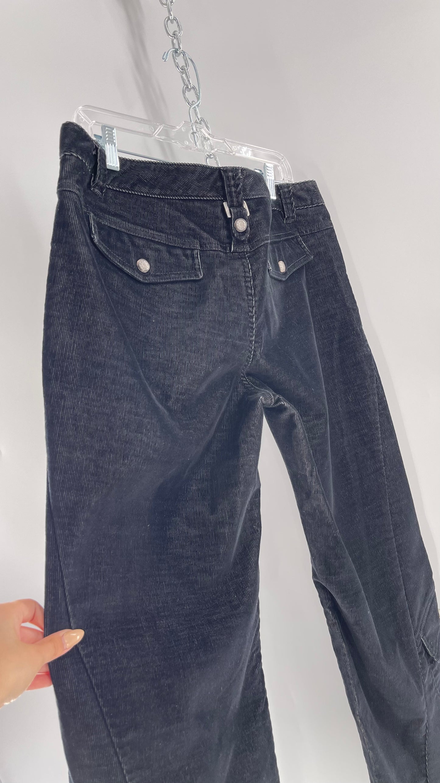 Athleta Black Flare Corduroy Pants (Size 14/L)