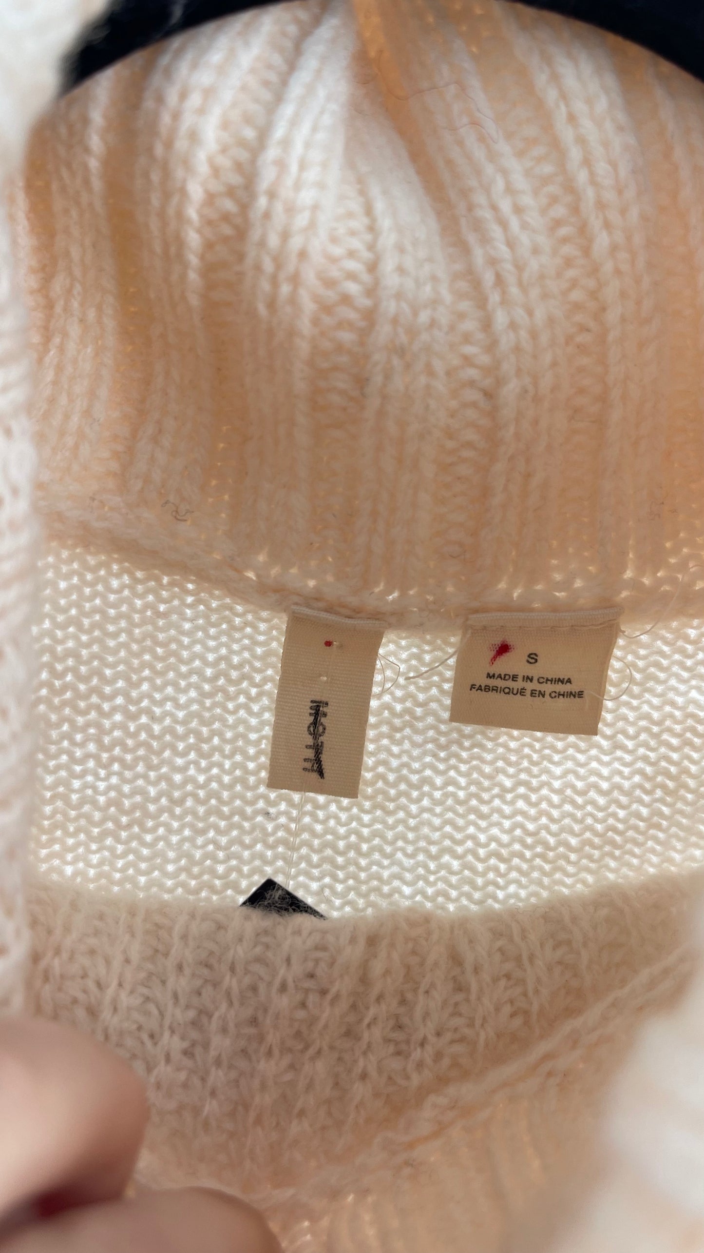 MOTH Anthropologie 80% Wool Ivory Off White Knit Turtle Neck Sweater (Small)