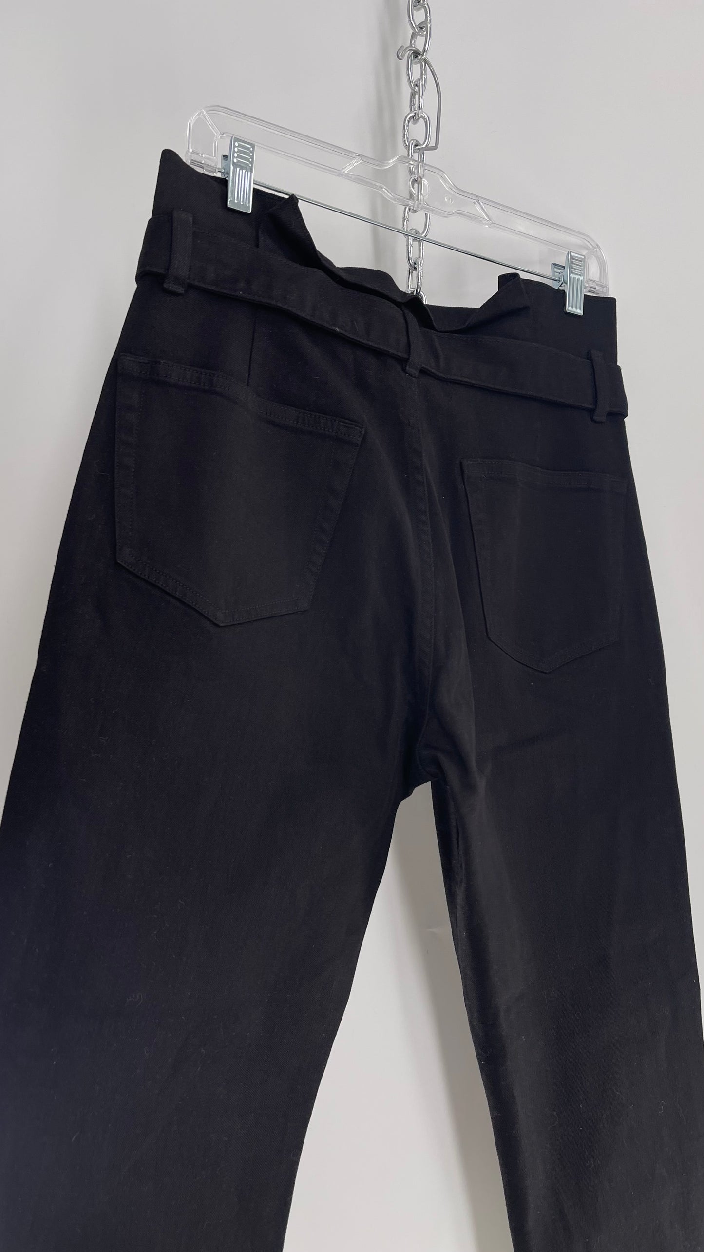 FRAME Black Denim Tie Waist Straight Legs with Tags Attached (28)