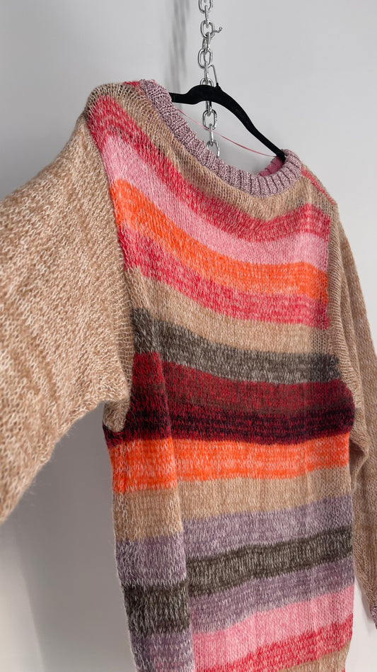 Free People Slouchy Striped Knit with Metallic Details (S/M)