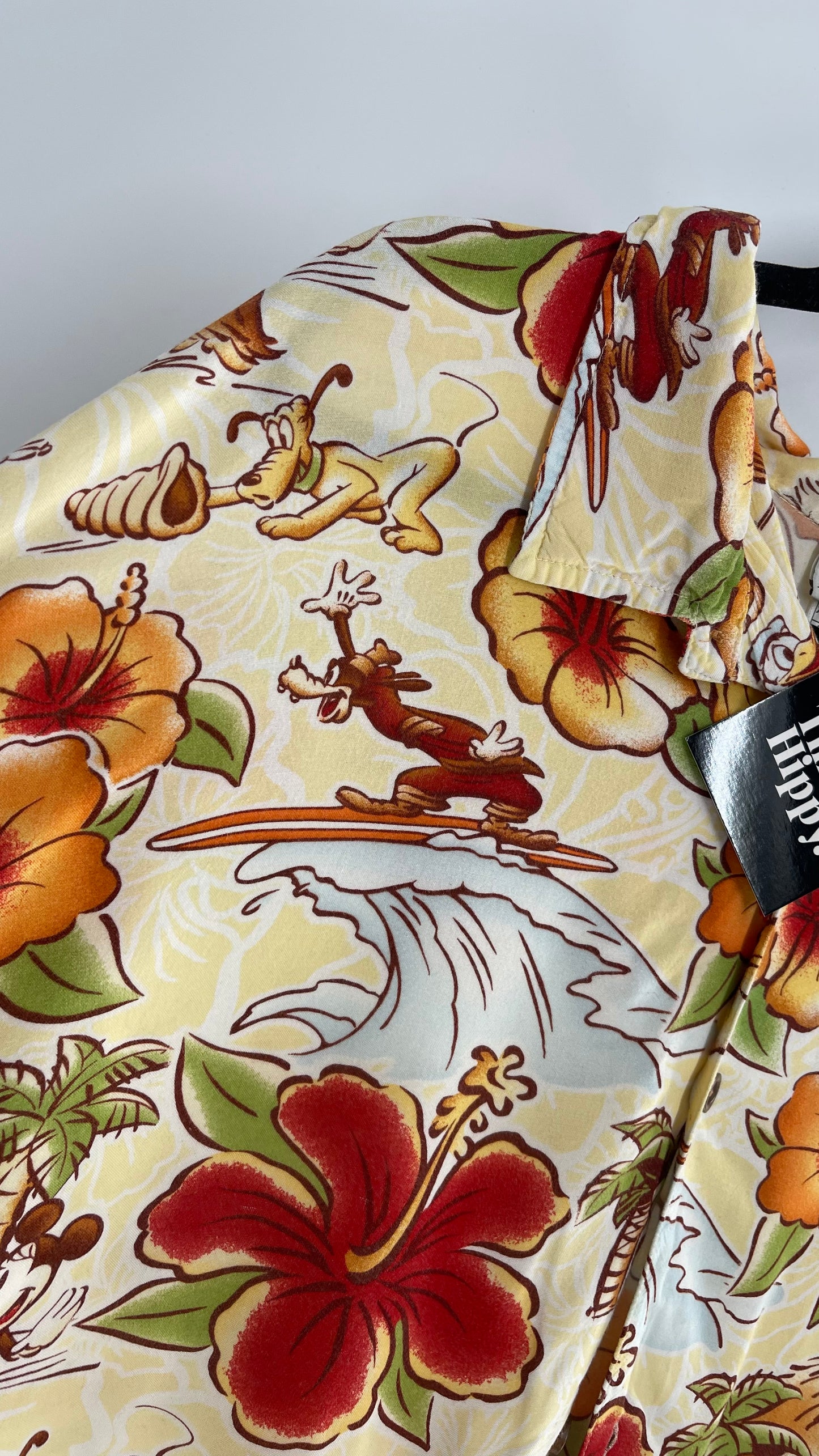 Vintage Disney Parks Tropical Cartoon Button Up (XXL)