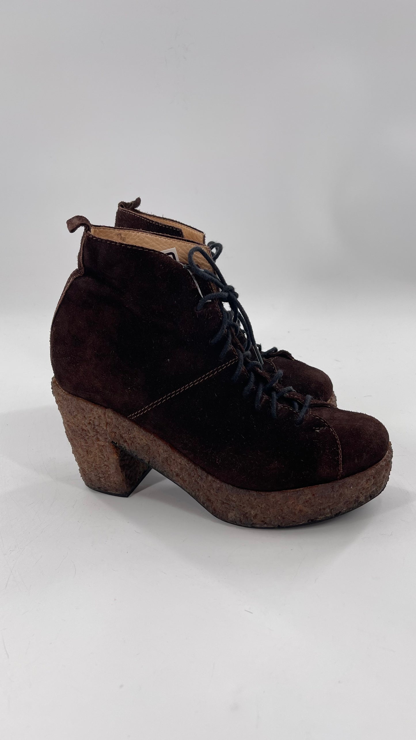 Vintage Amish Brown Lace Up Suede Boots - Apparently Size 7-71/2