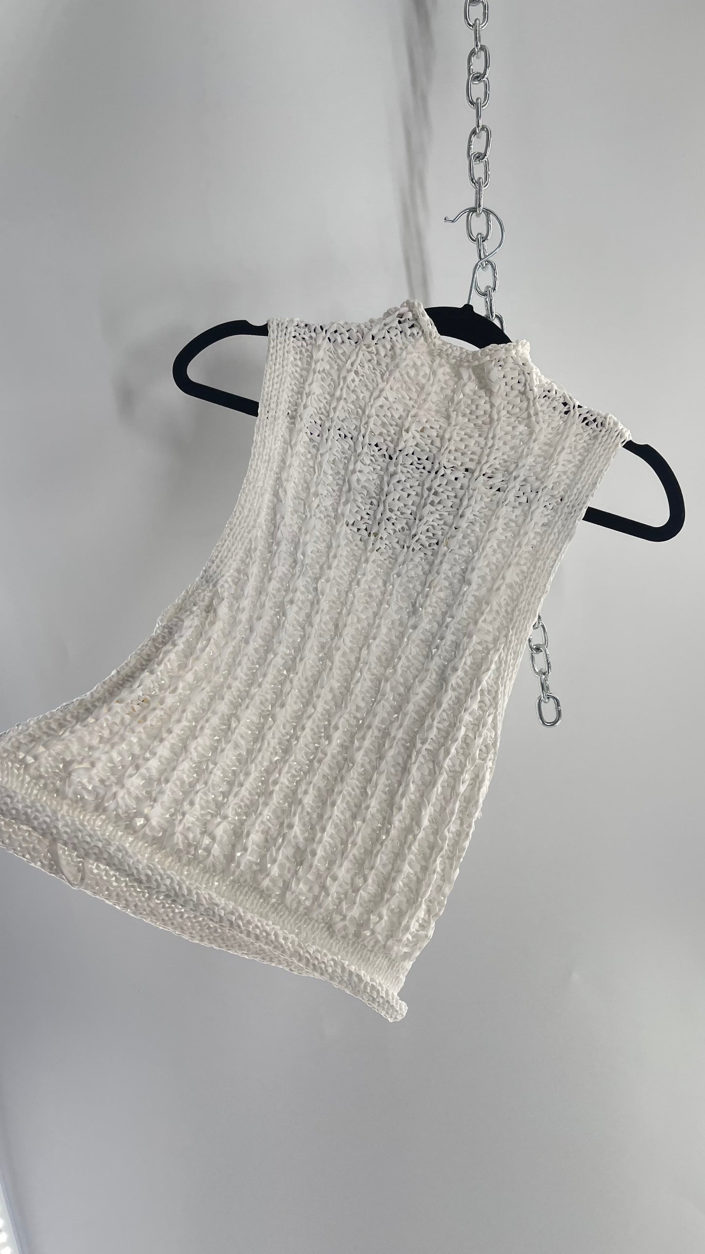 Anthropologie Moth Crochet Open Knit Mock Neck Tank (XS)