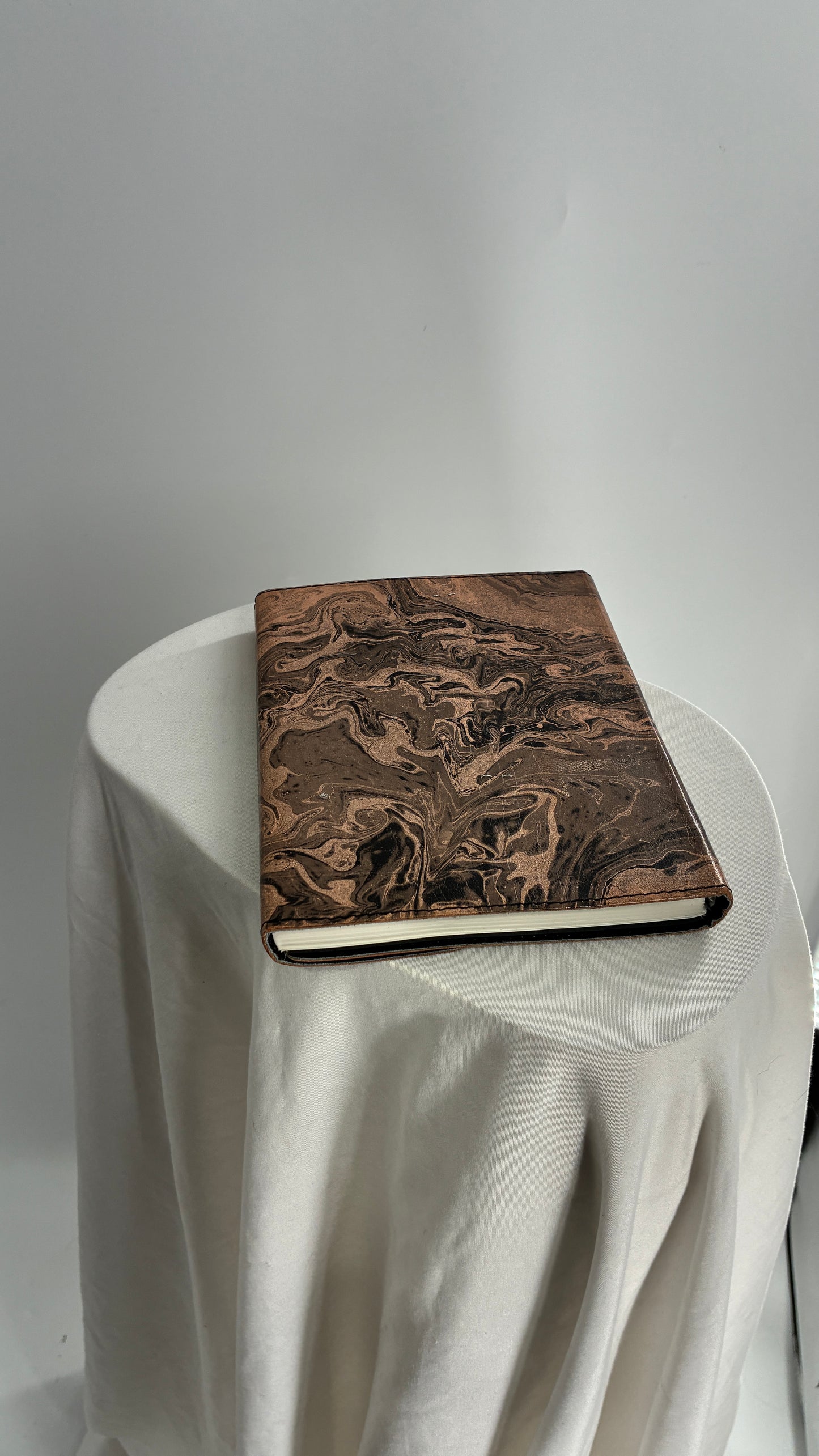 Urban Outfitters Marbled Pink/Grey Leather Bound Notebook