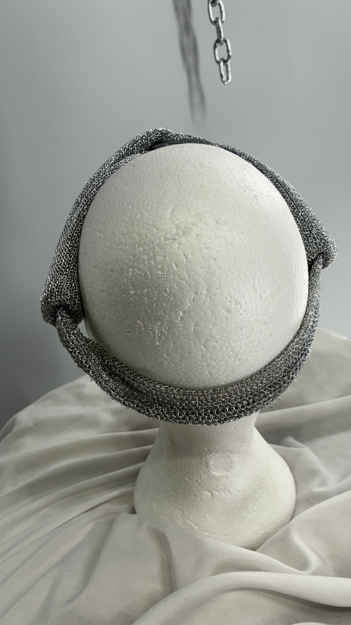 Free People Metallic Silver Mesh Headband