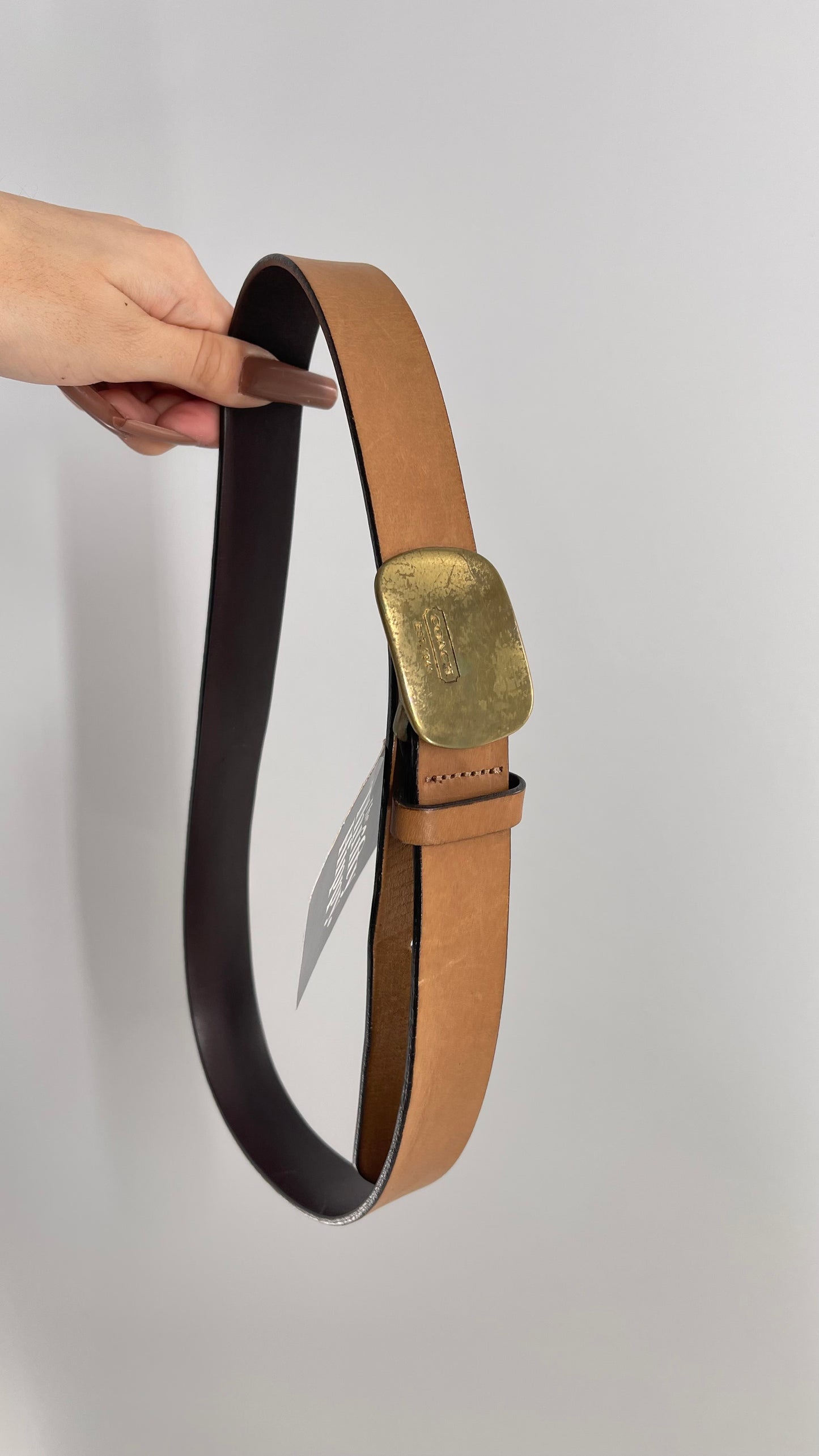 Vintage Coach Tan Leather Belt London, England (Small)