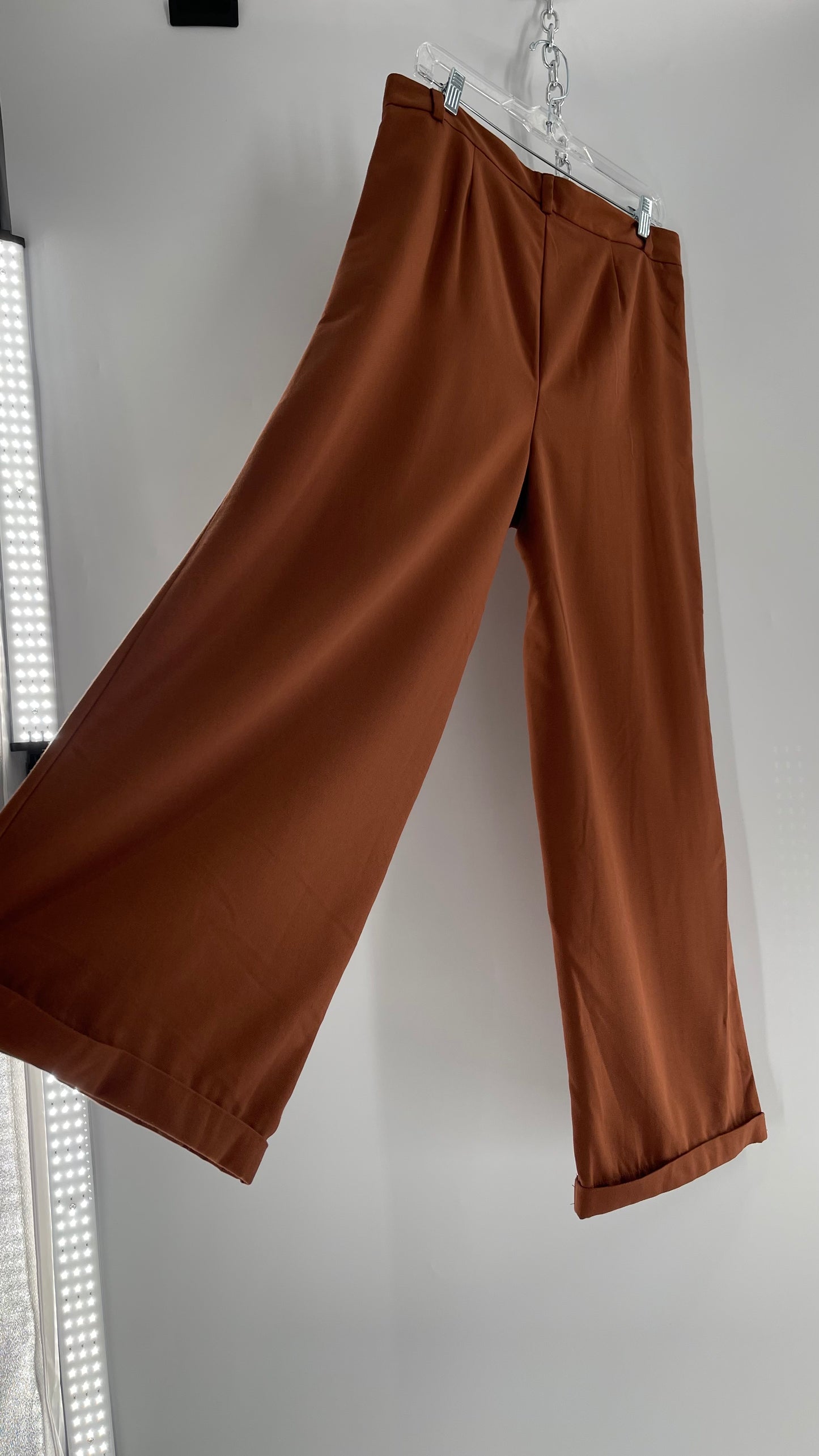 Free People Burnt Orange Wide Leg Trouser (8)