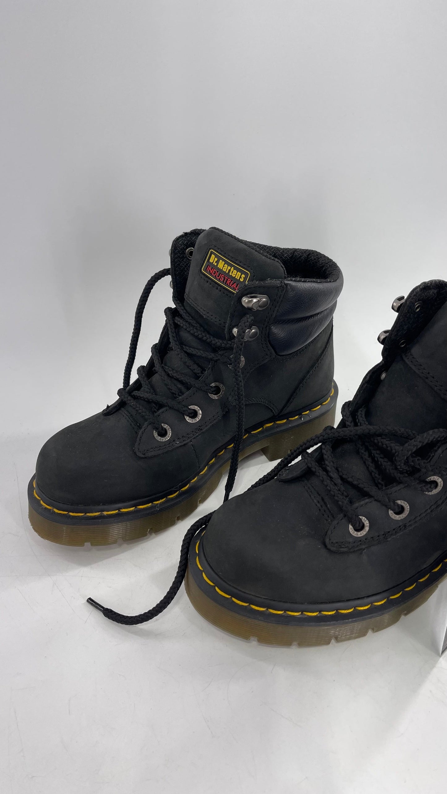 Vintage Doc Martens Industrial Black Combat Boots (6)
