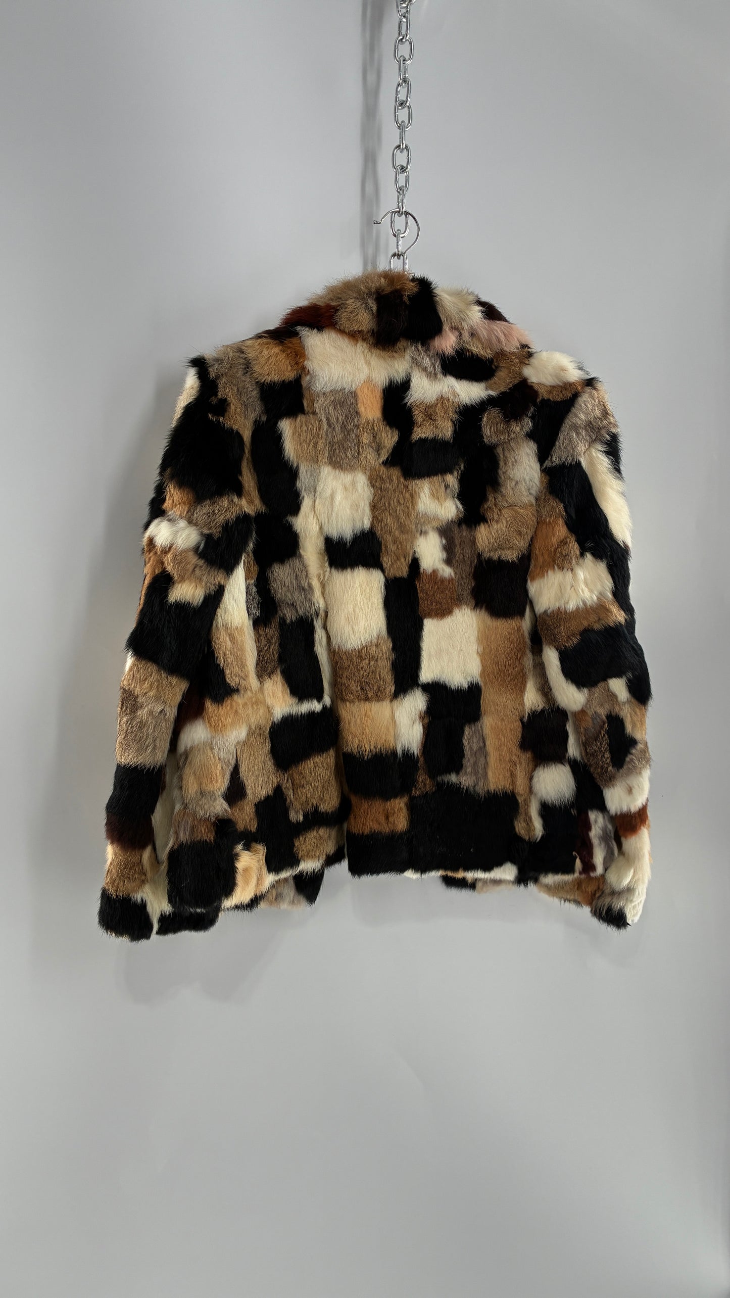 Vintage 1970s FURMOSTE Genuine French Rabbit Fur Patchwork Jacket (7/8)