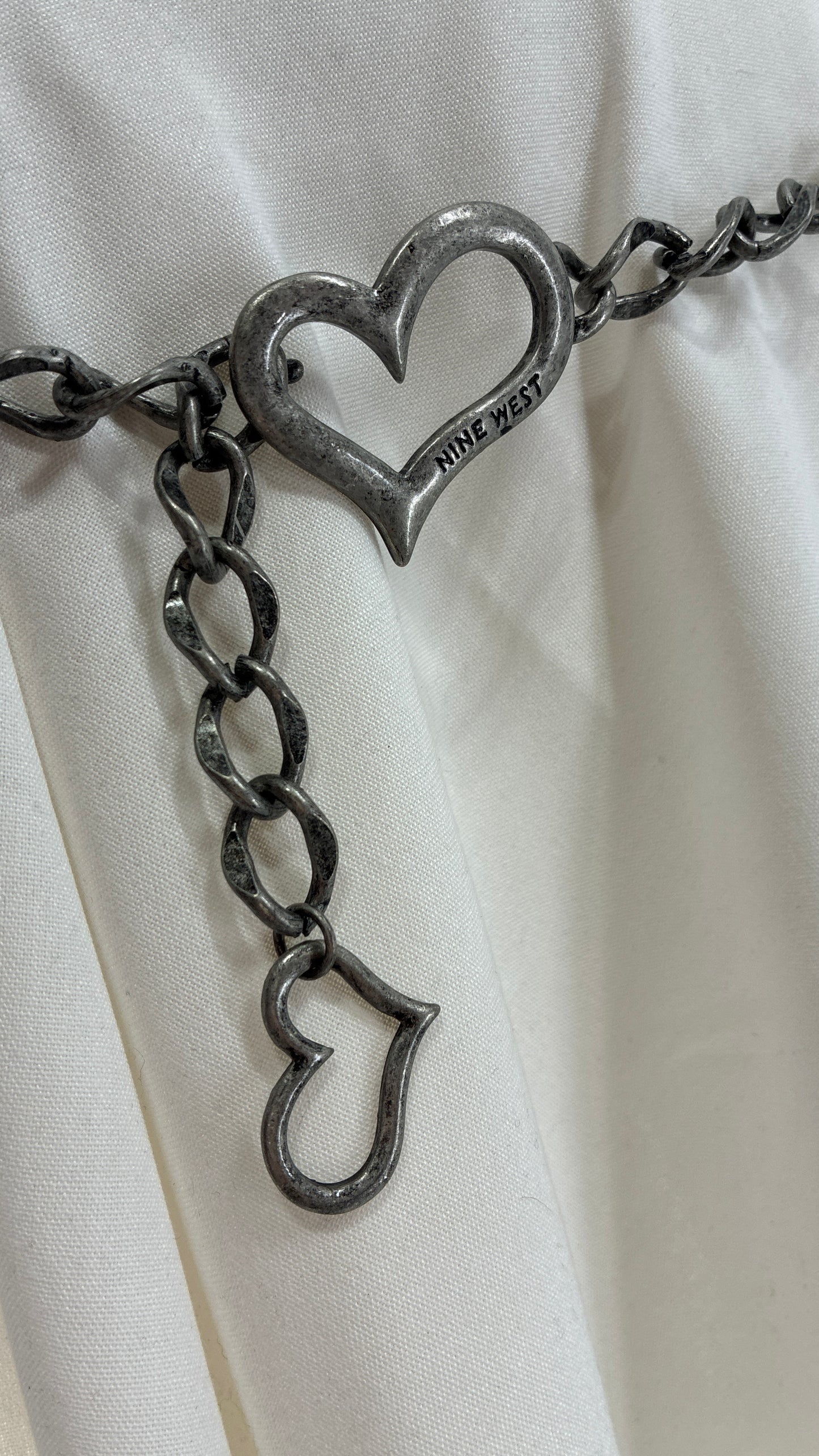 Vintage Nine West Heart Chain Heavy Metal Belt (One Size)