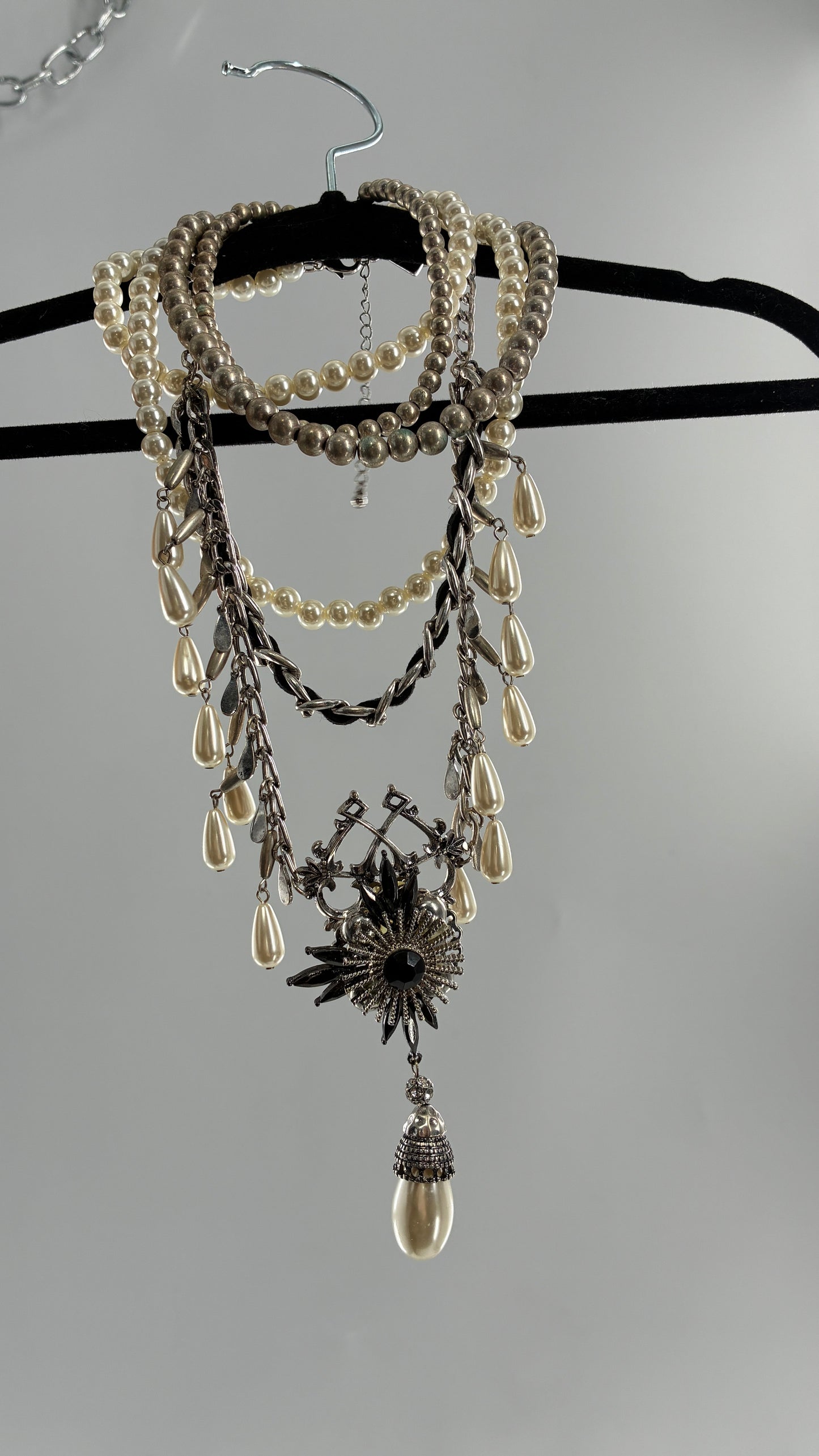 Free People Pearl Multi Layer Stacked Necklace