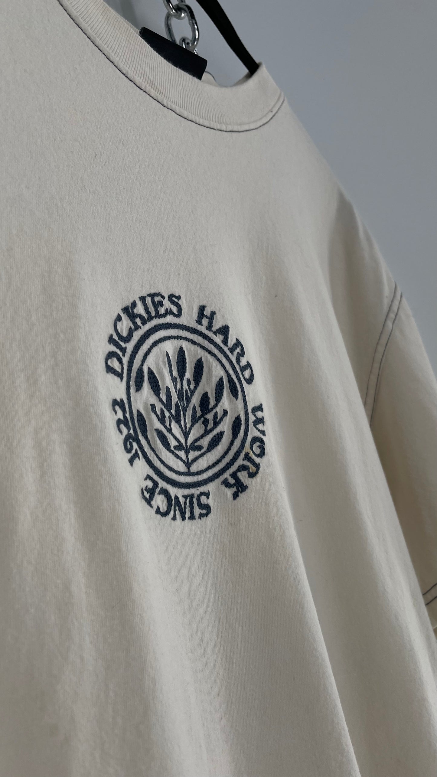 Vintage Dickies Hard Work Since 1922 Embroidered T Shirt (Medium)