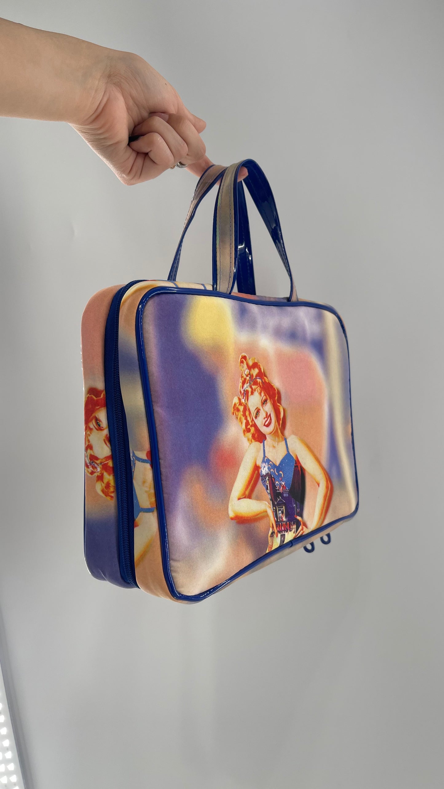Vintage Carry On PinUp Organizer Purse/ Cosmetic Bag