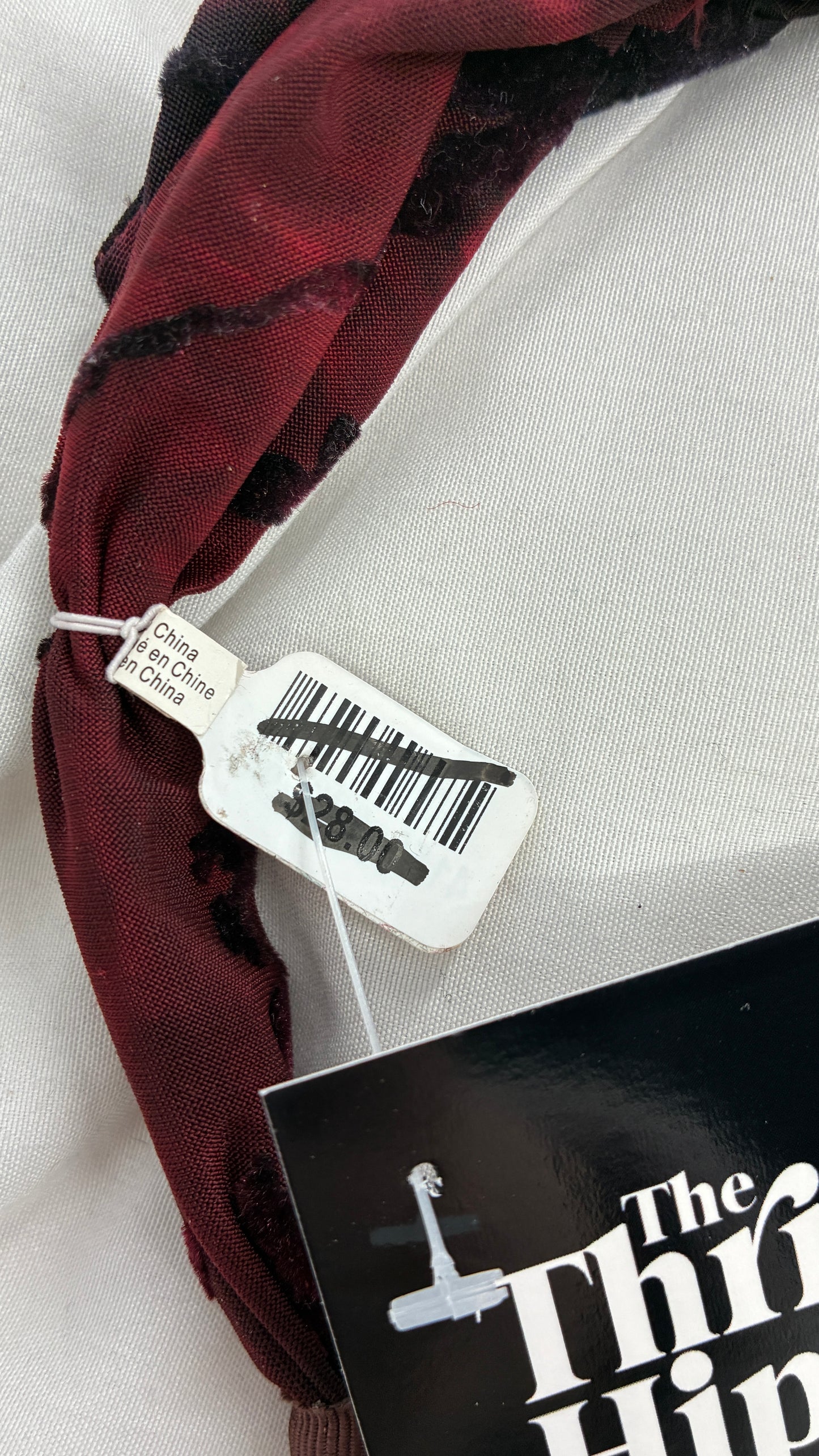 Free People Maroon Burgundy Velvet Headband with Tags Attached