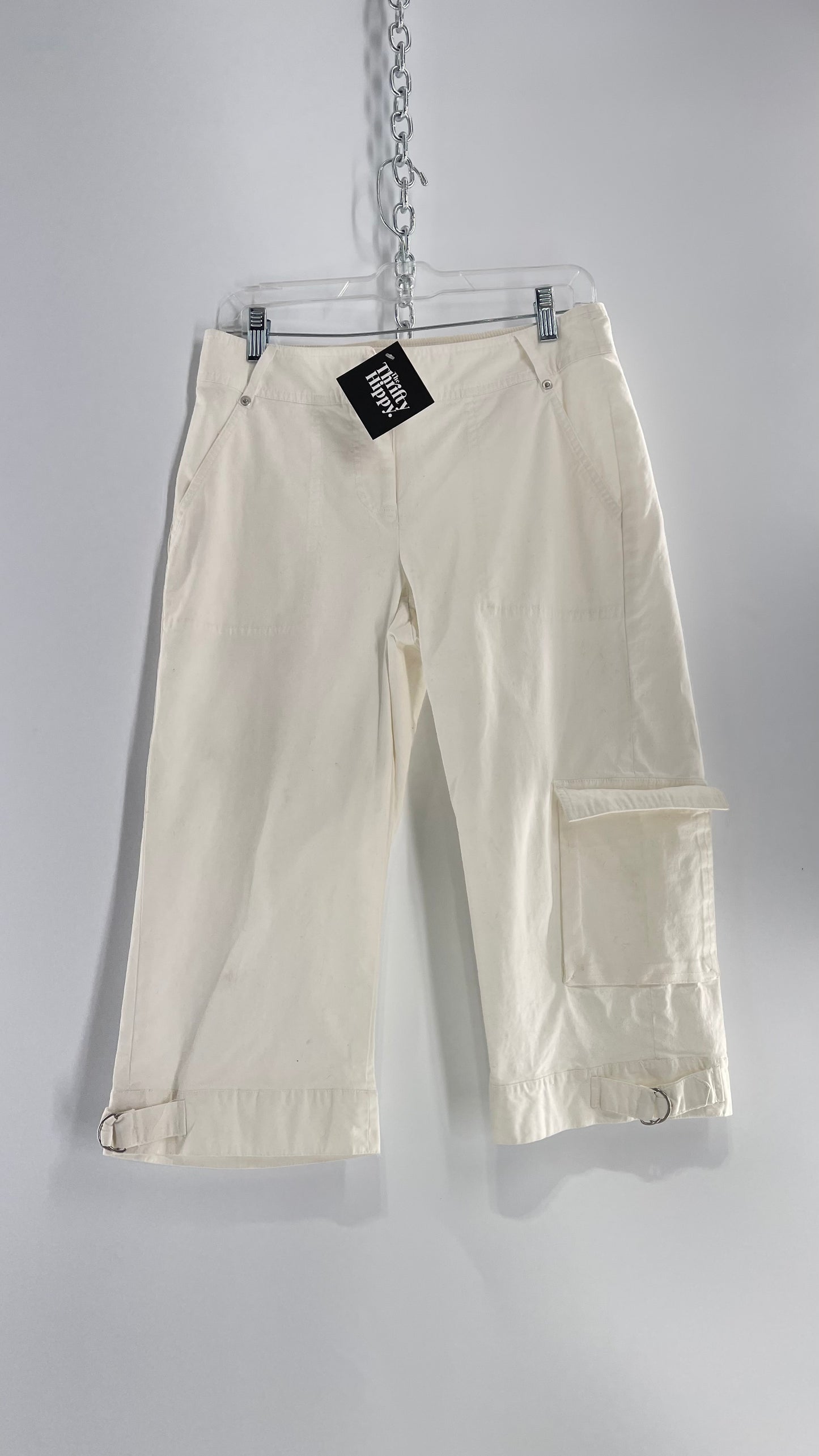 Vintage White Long Baggy Cargo Short (6)