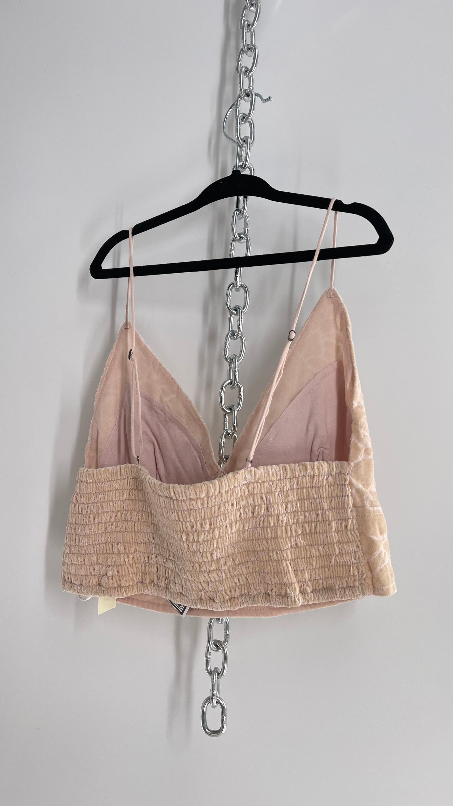 Free People Velvet Giraffe Texture Print Bralette Pink (Small)