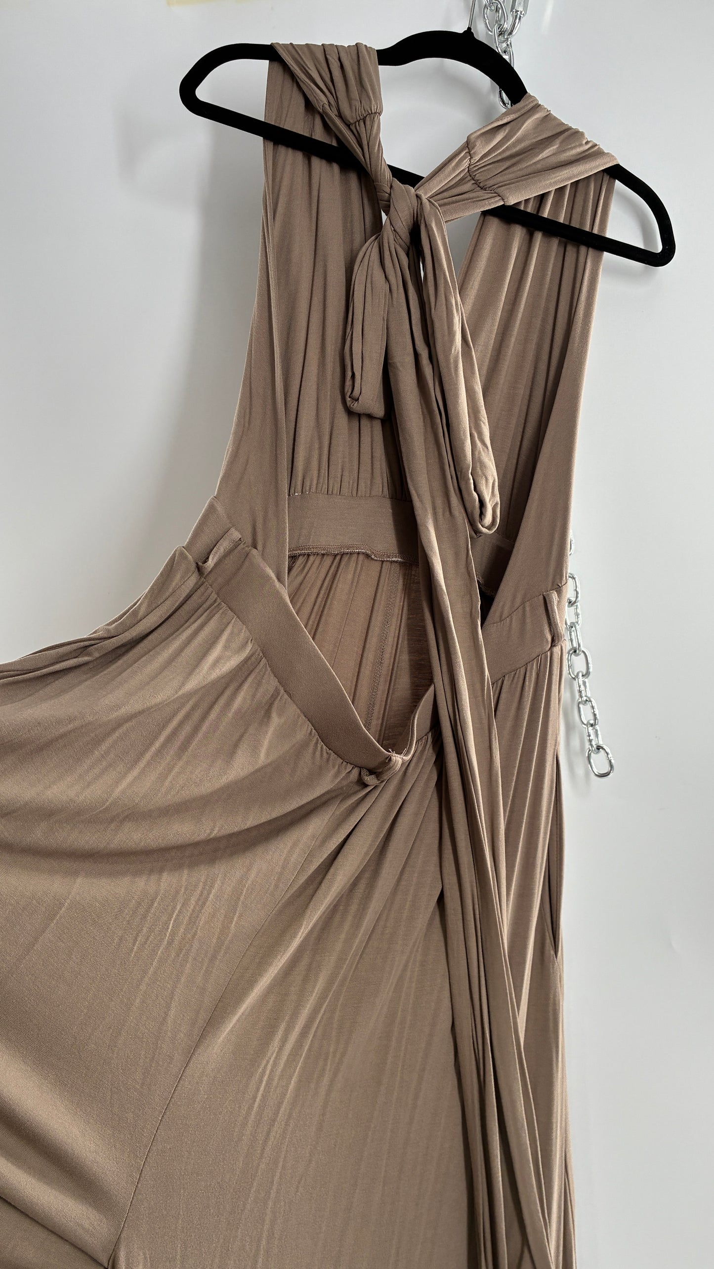 Free People Clay Halter Open Back, Wide Leg Jumpsuit with Tags Attached (XL)