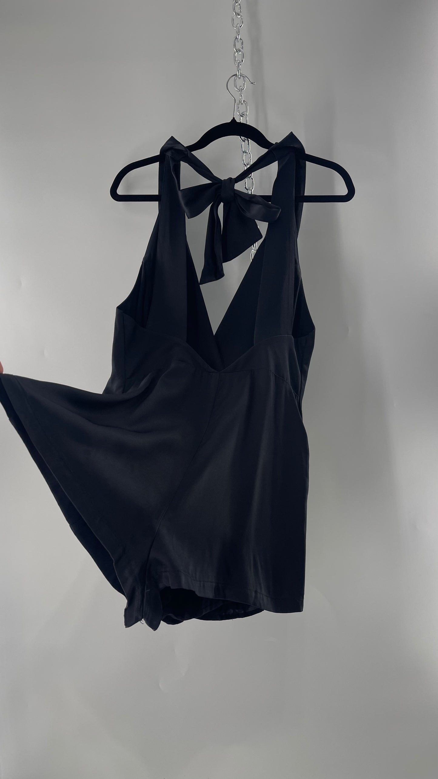 Free People Black Blazer Tuxedo Sleeveless Romper Jumpsuit (S)