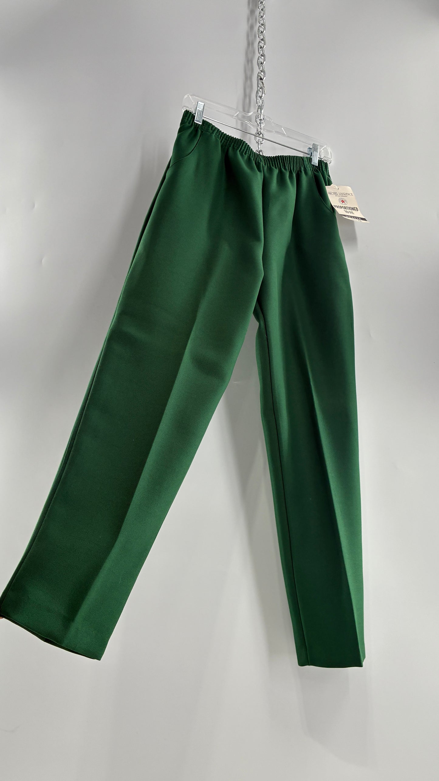 Deadstock Vintage Michel Laurence Green Pleated Trouser Pant (12)