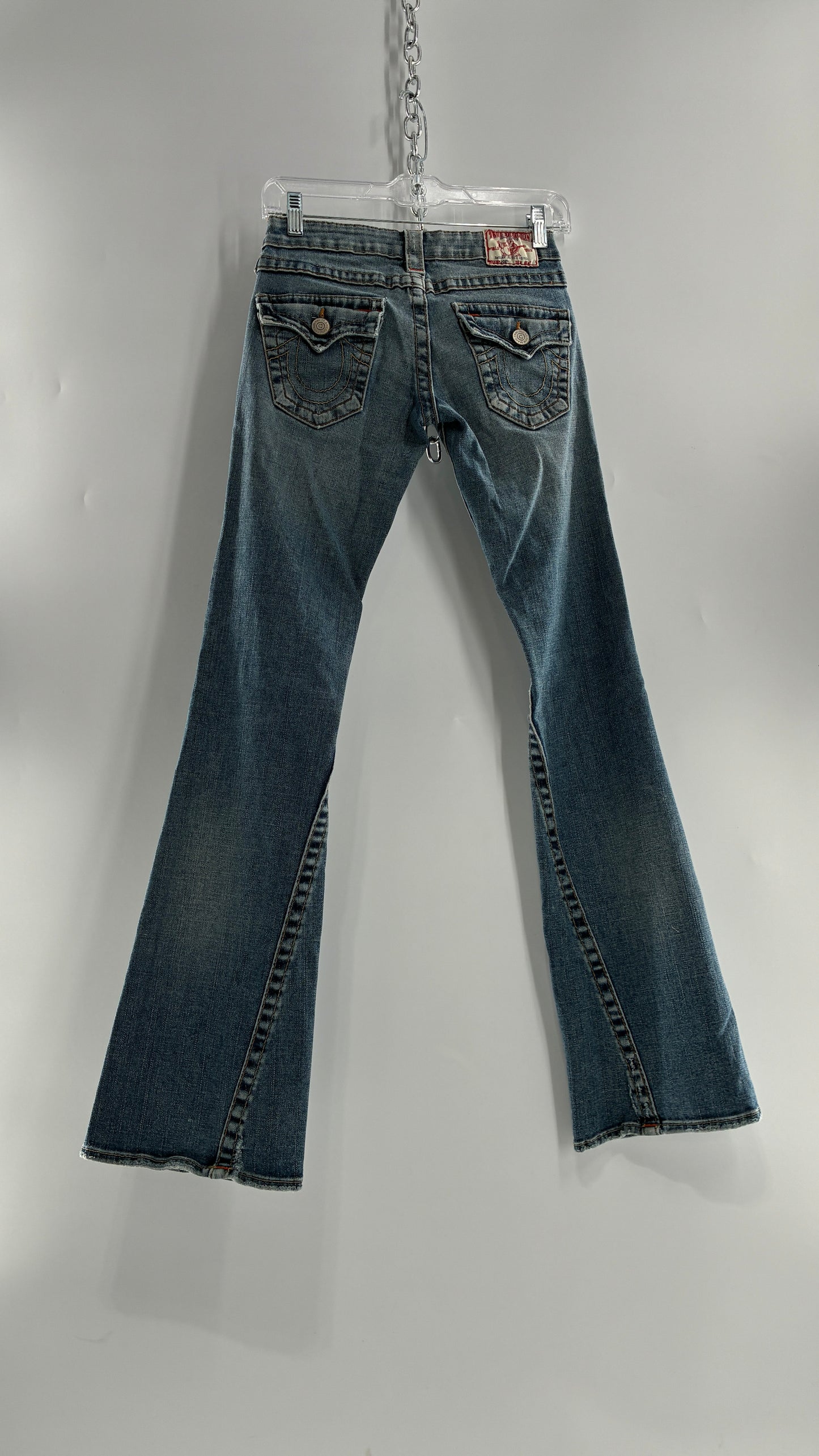 Vintage True Religion Light Wash, Low Rise Kick Flare Jeans (26)