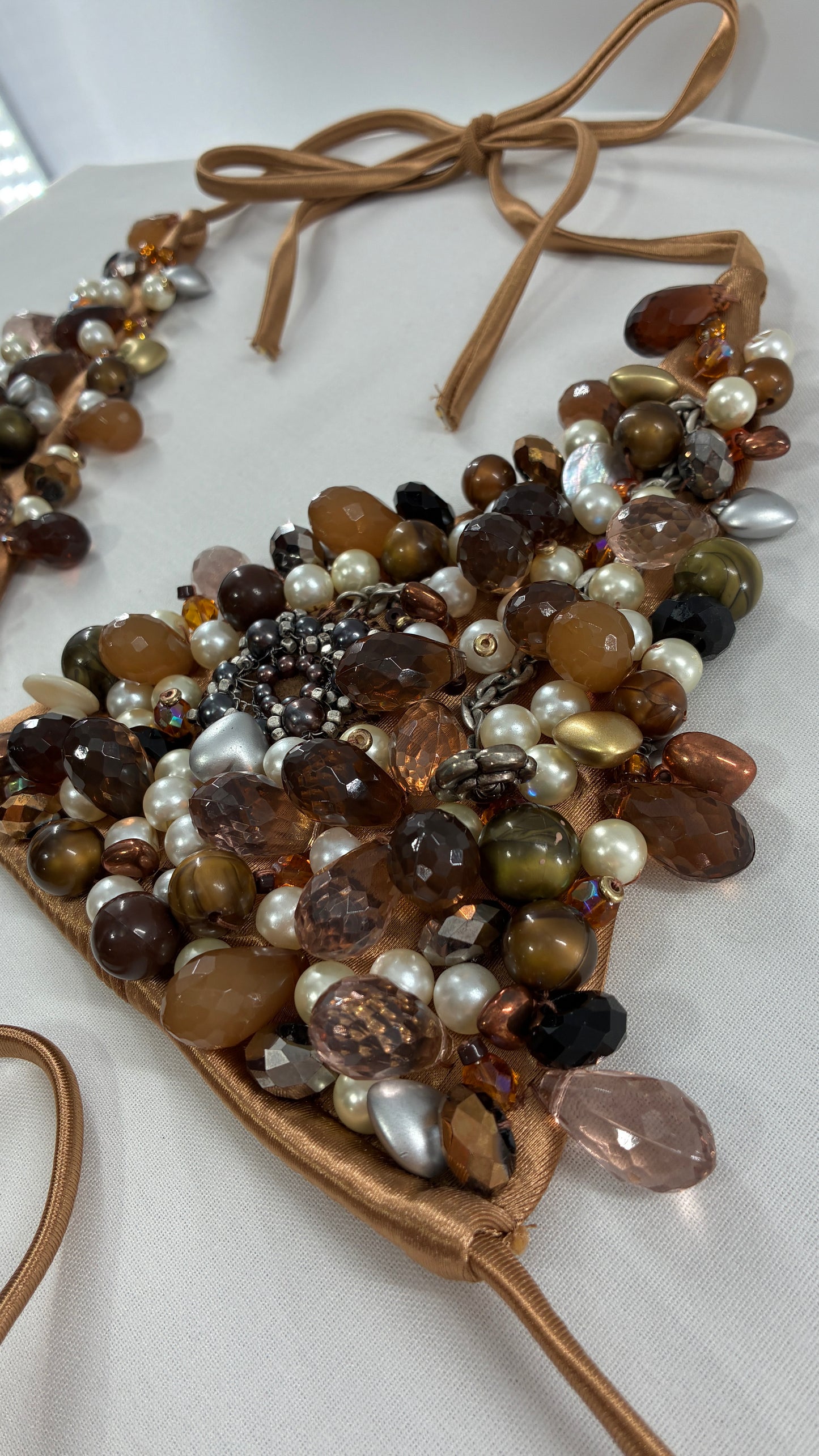 Handmade, Bronze and Beaded Swimsuit (Medium)