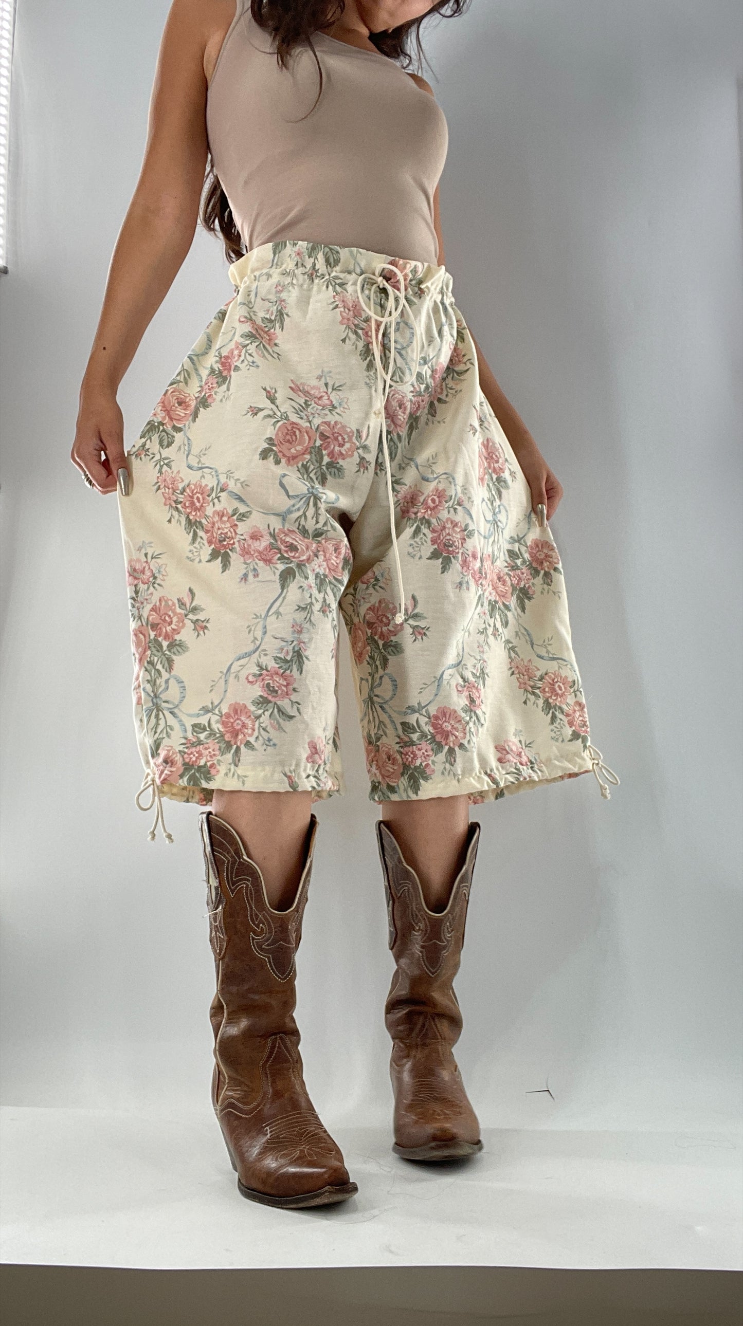 Custom Vintage Cottage Short/Capri Oversized or Cinched (One Size)