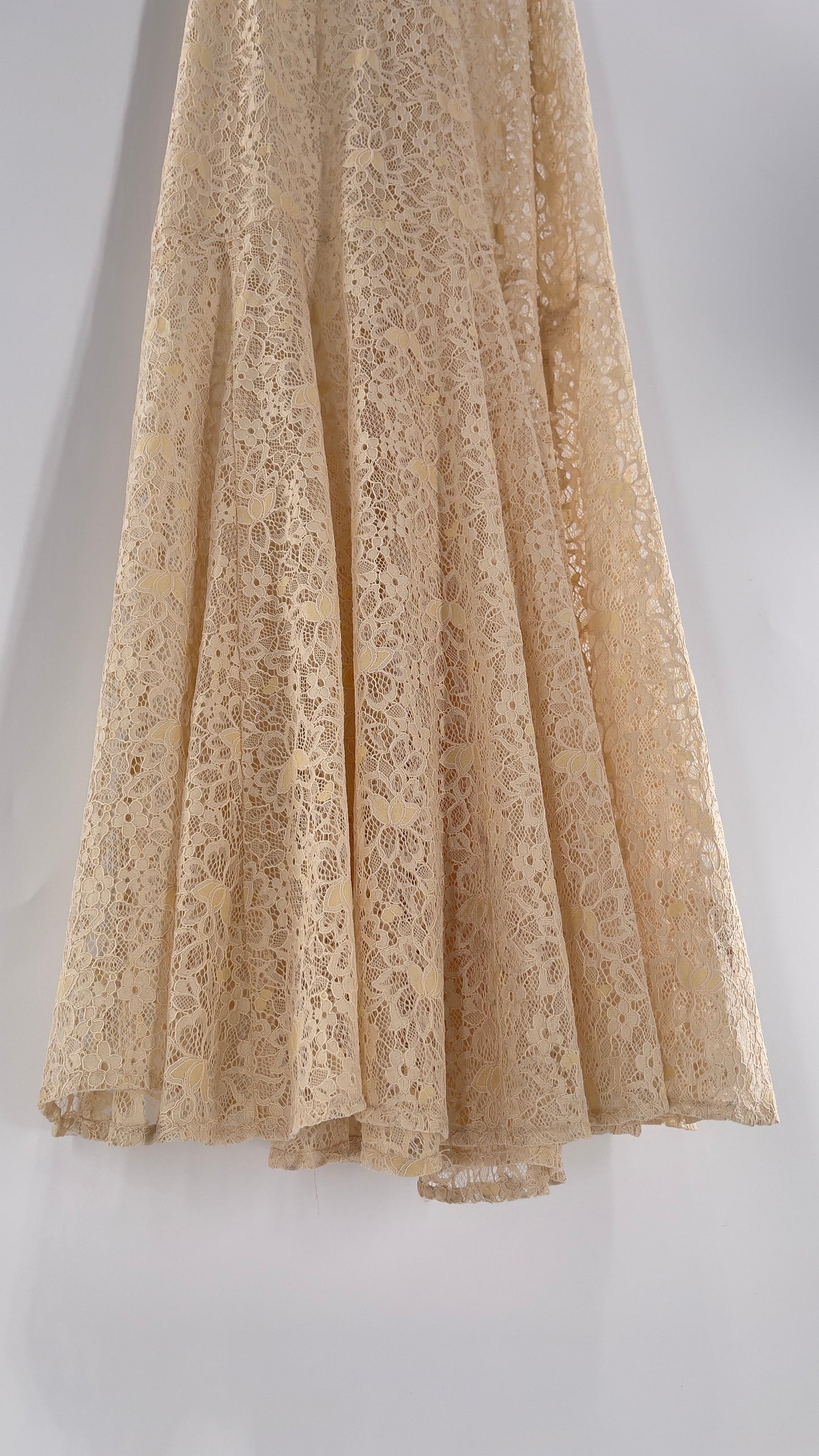 Intimately Free People Beige Lace Slip Maxi Dress (XS)