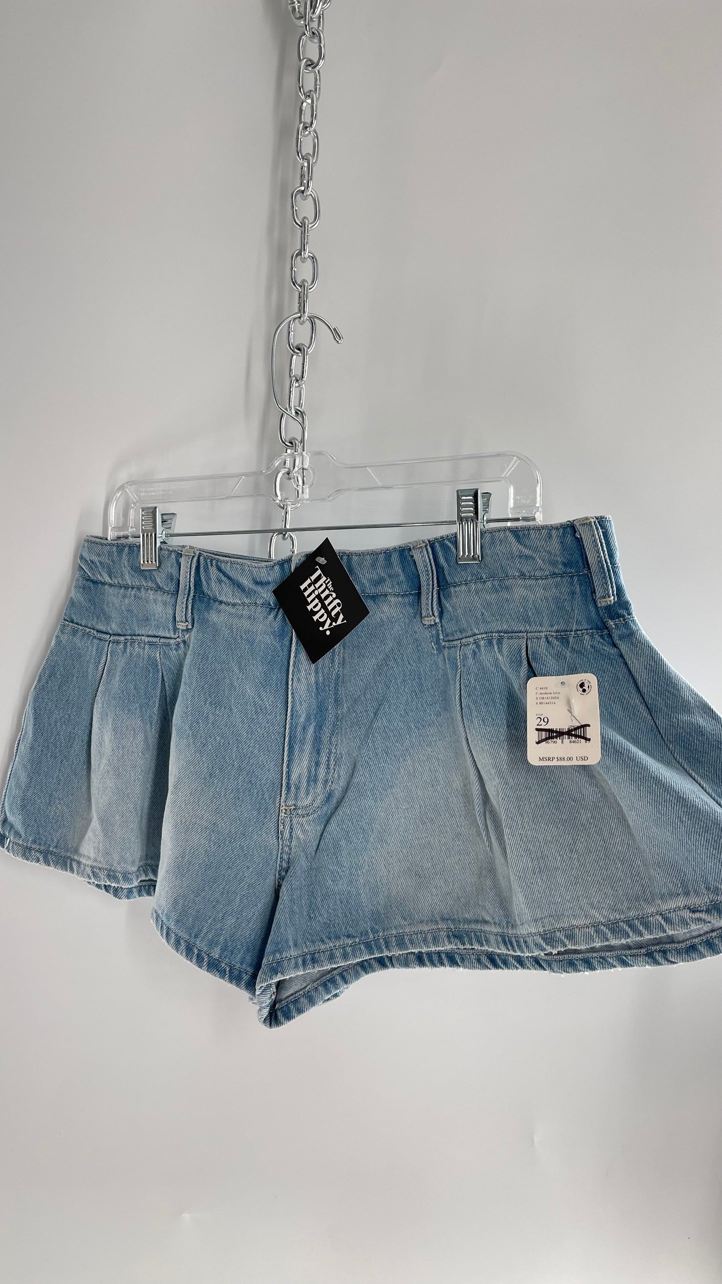 Free People Blue Bell Low Rise Pleated Short with Tags Attached (29)
