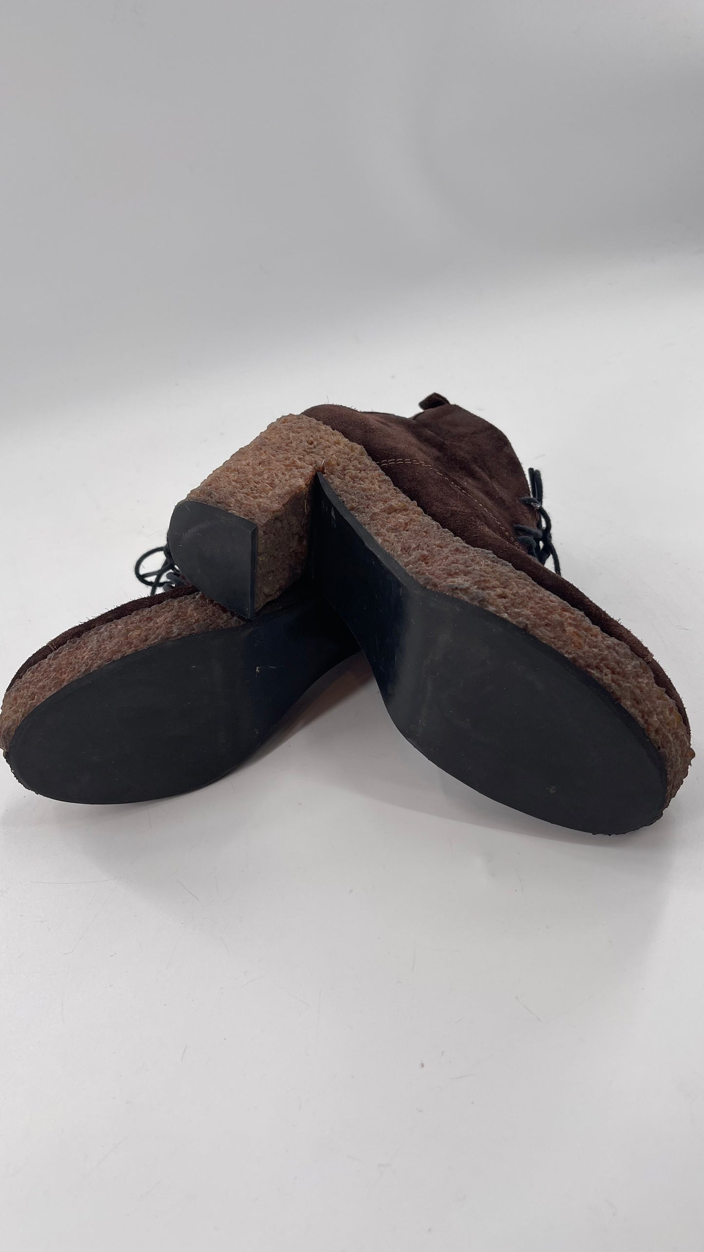 Vintage Amish Brown Lace Up Suede Boots - Apparently Size 7-71/2