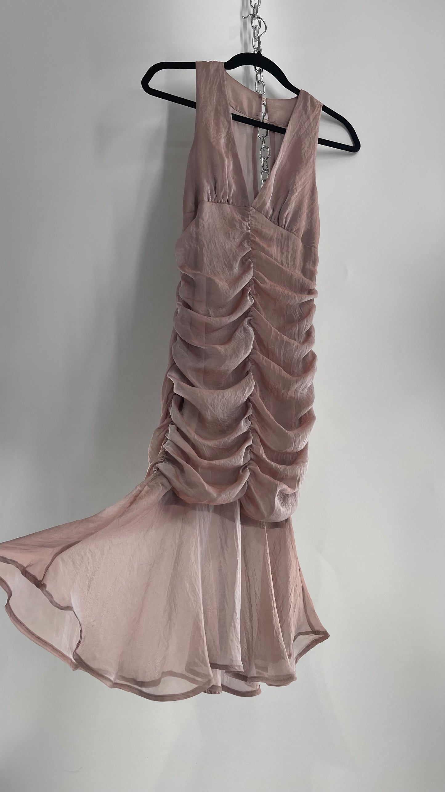 Urban Outfitters Dusty Lilac Ruched Bodice Mermaid Mini (XS)