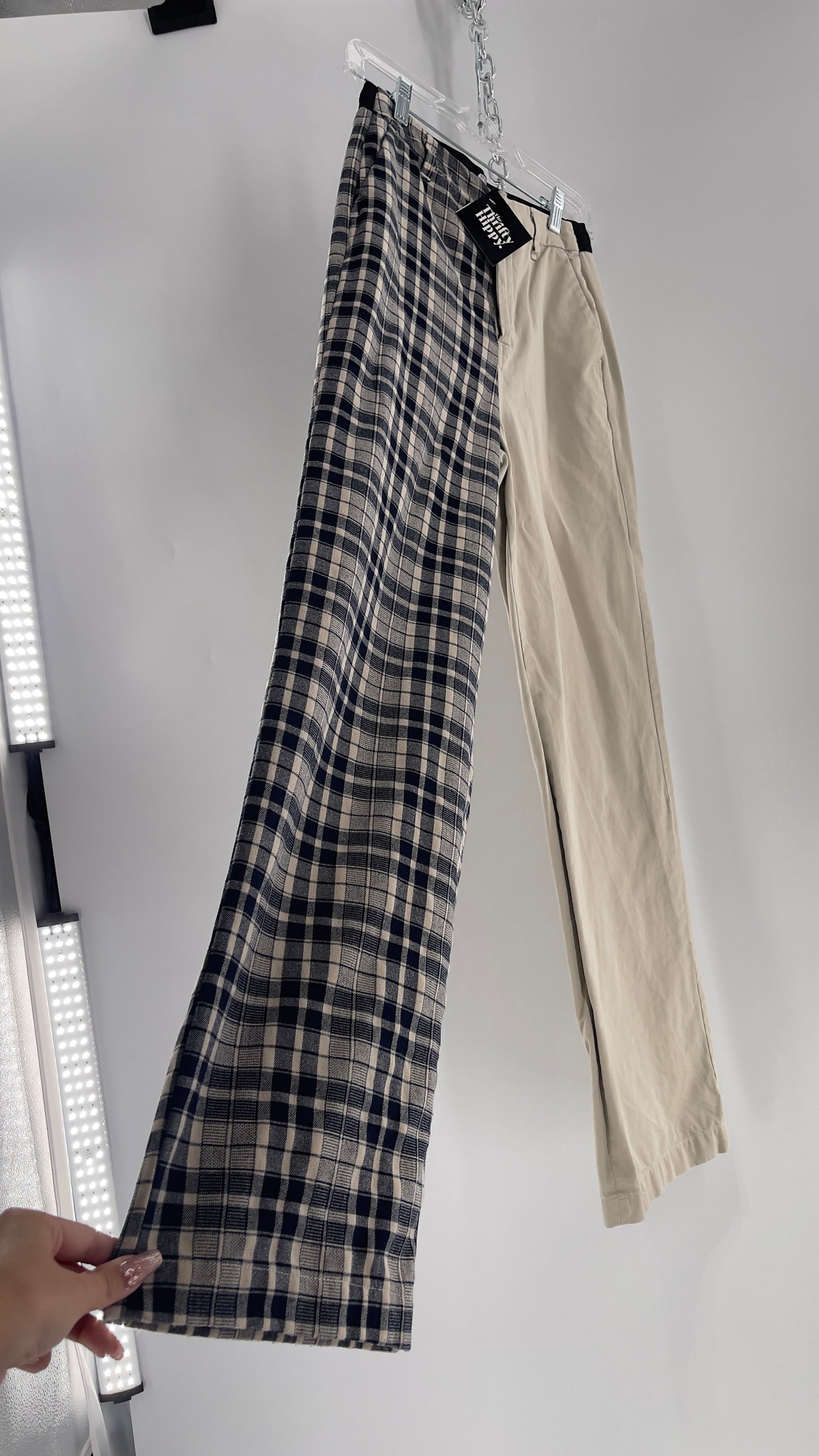 Blue Revival Coffee Break Plaid Khaki Combo Reworked Trouser (25)