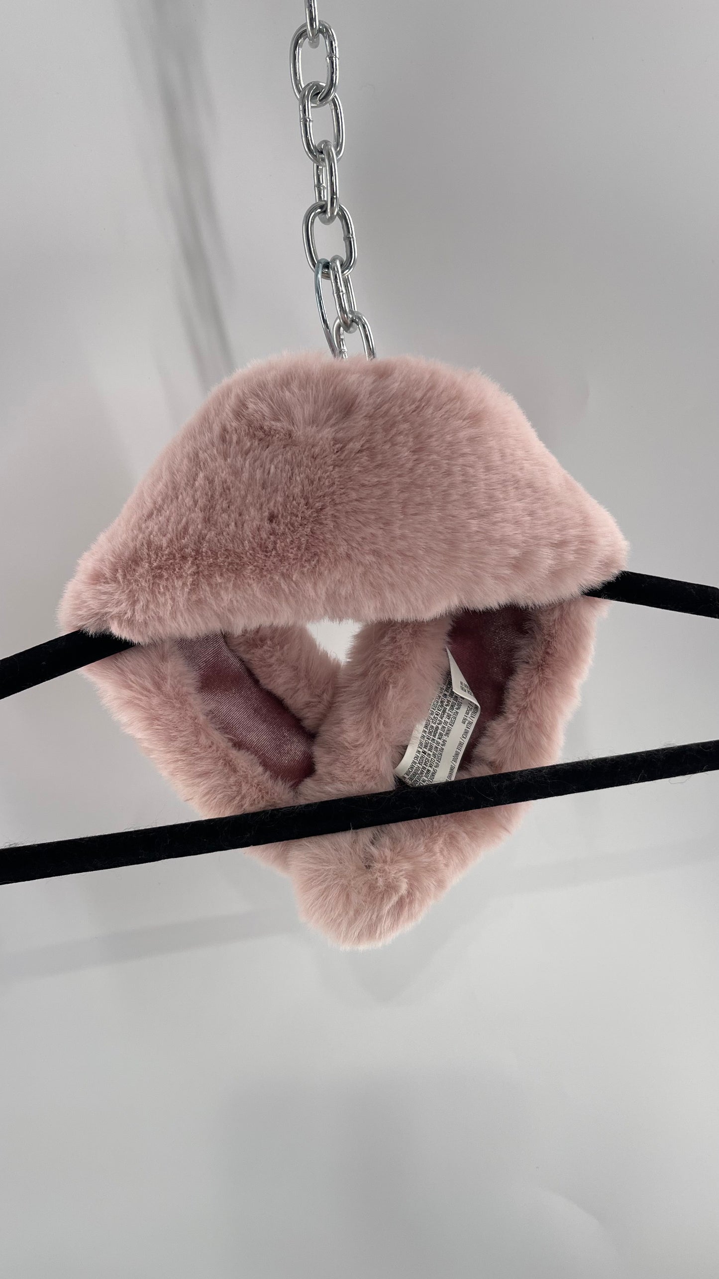Muted Pink Fur Collar/Neck Warmer with Velvet Lining