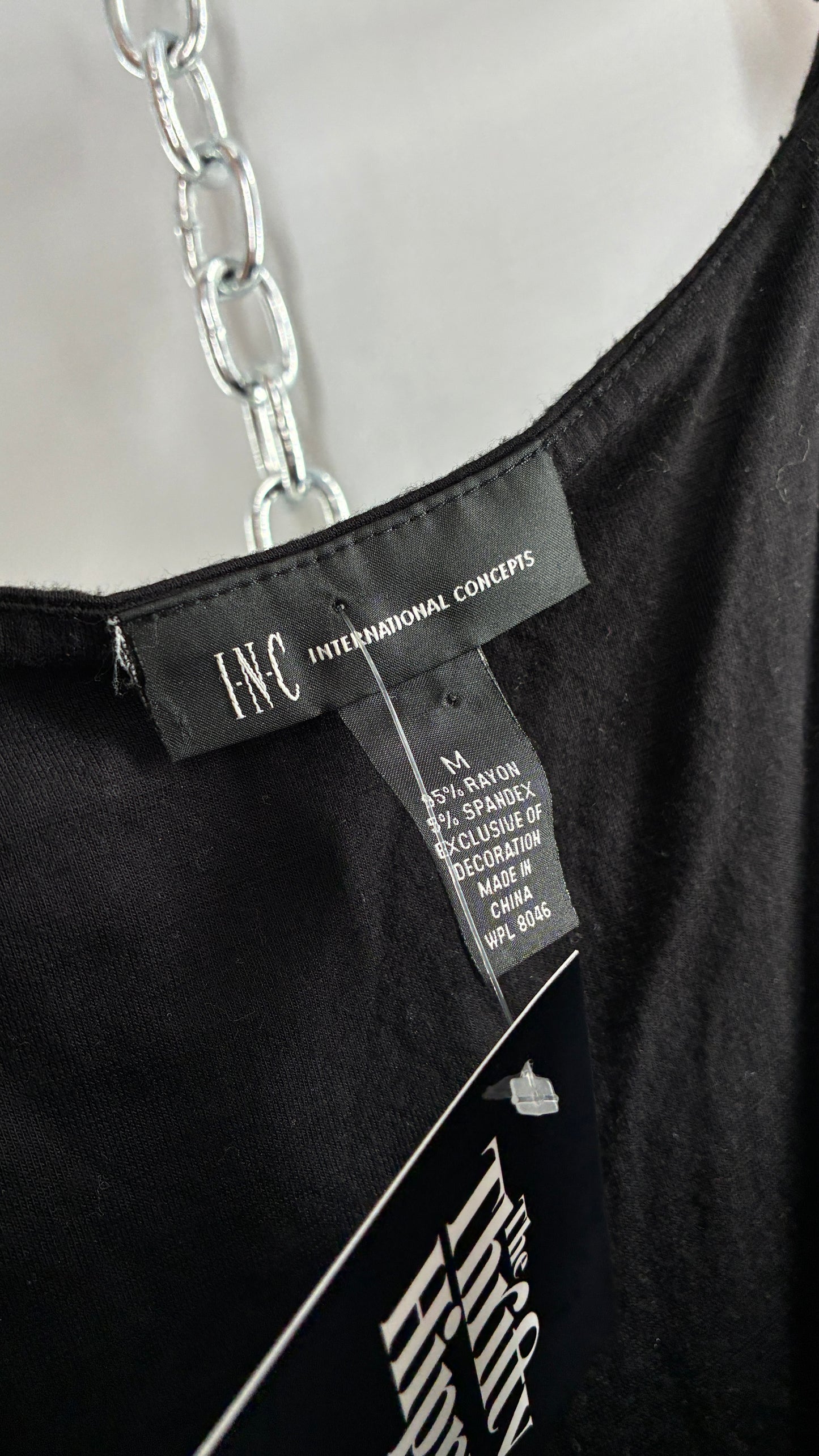 Vintage 1990s Black Camisole with Beaded Straps (Medium)