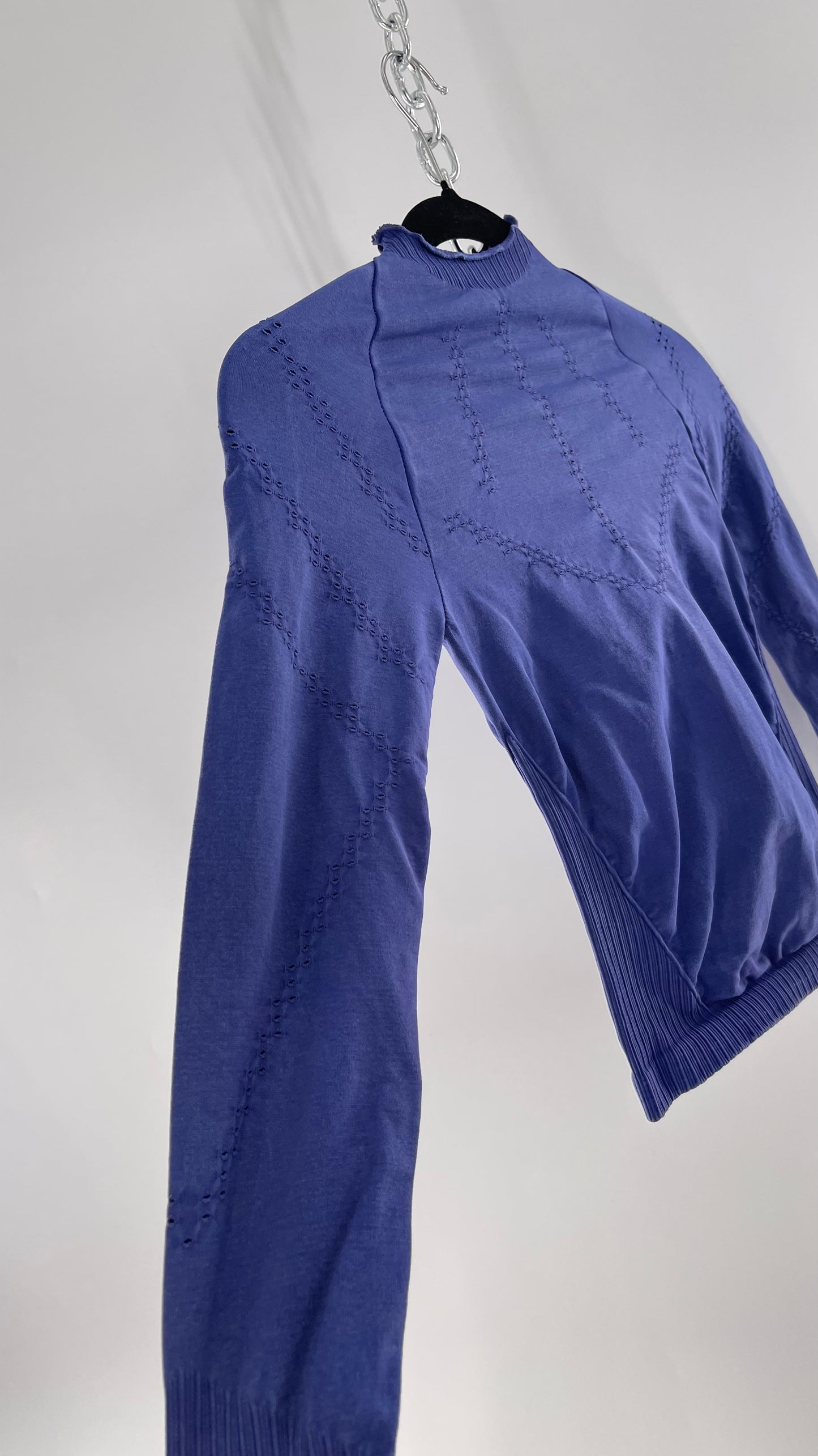 Free People Movement Spandex Perforated Purple Skim Top (XS/S)